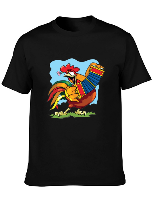 Chicken Accordion T-Shirt - Musical Rooster Tee