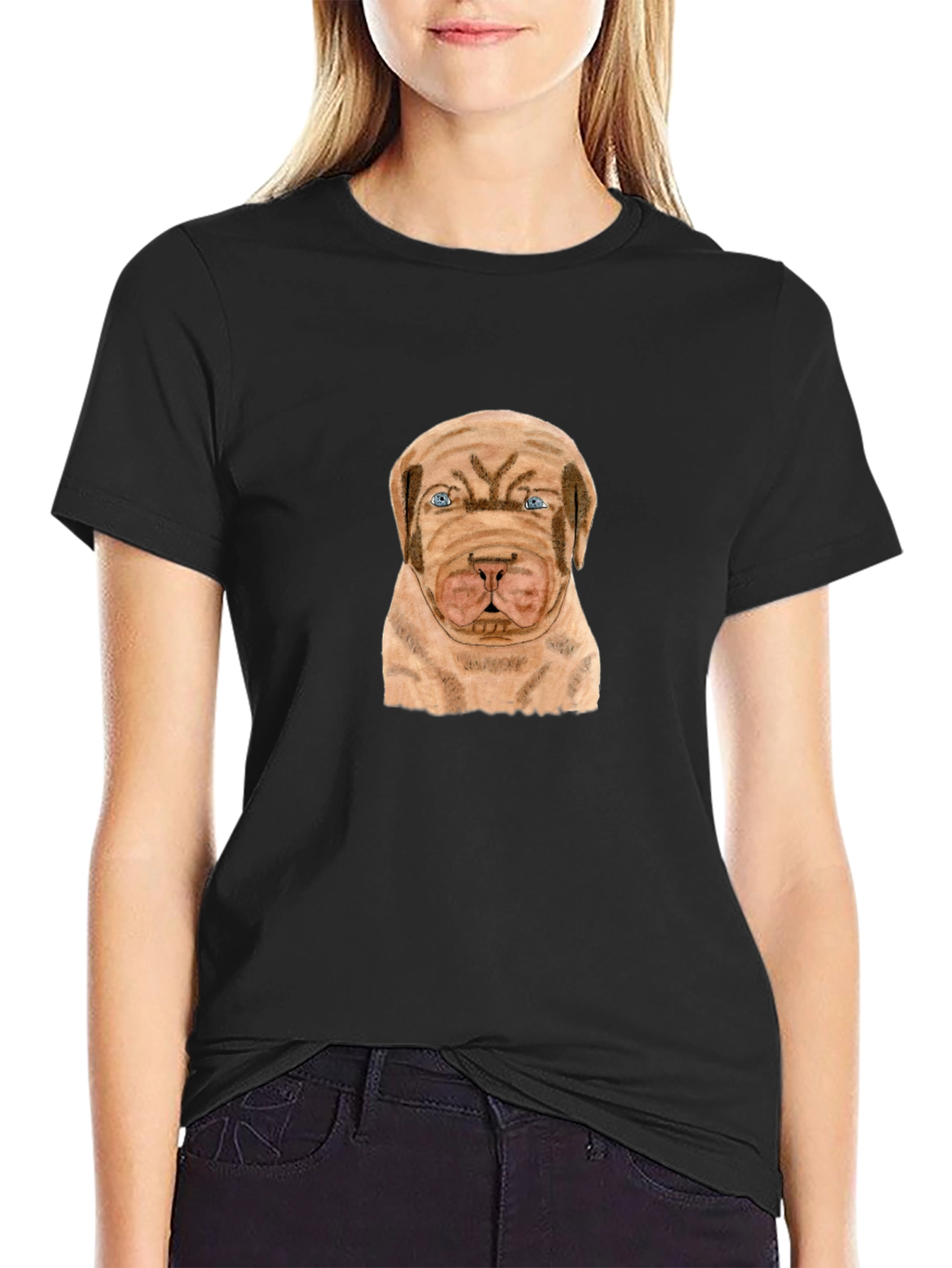 Dog Graphic T-Shirt - Casual Black Tee
