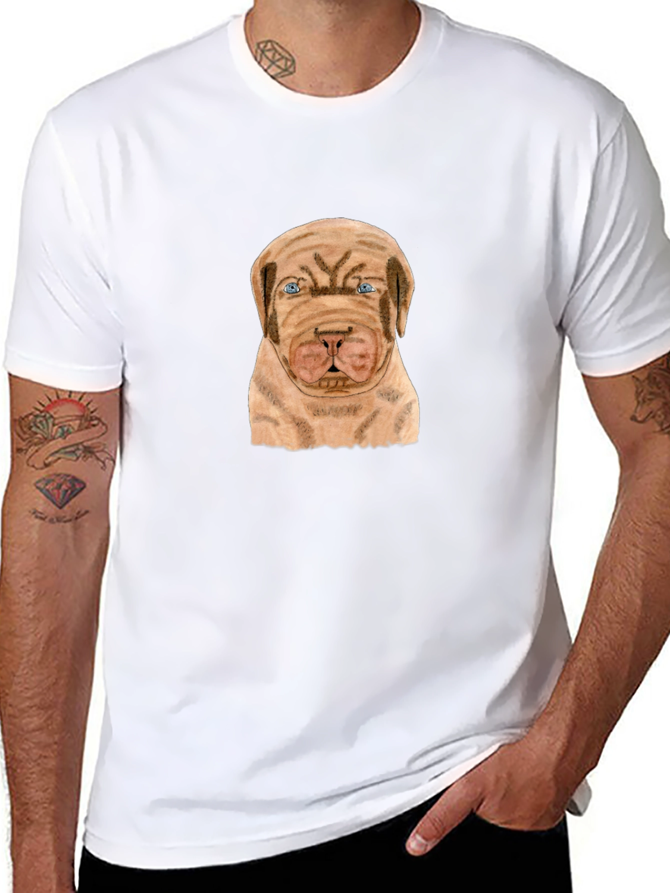 Dog Graphic T-Shirt - Casual Black Tee