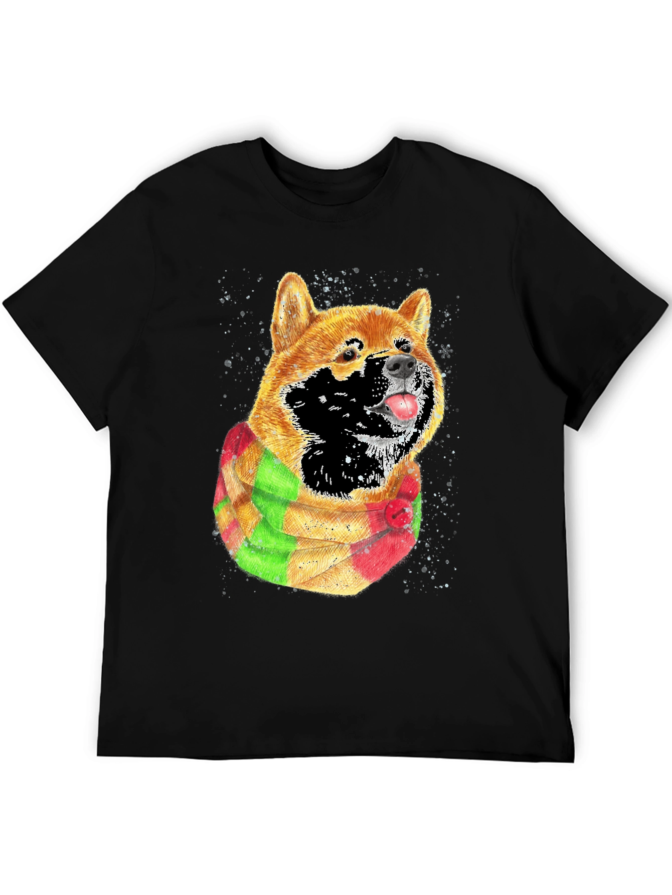 Shiba Inu Dog Scarf Graphic T-Shirt