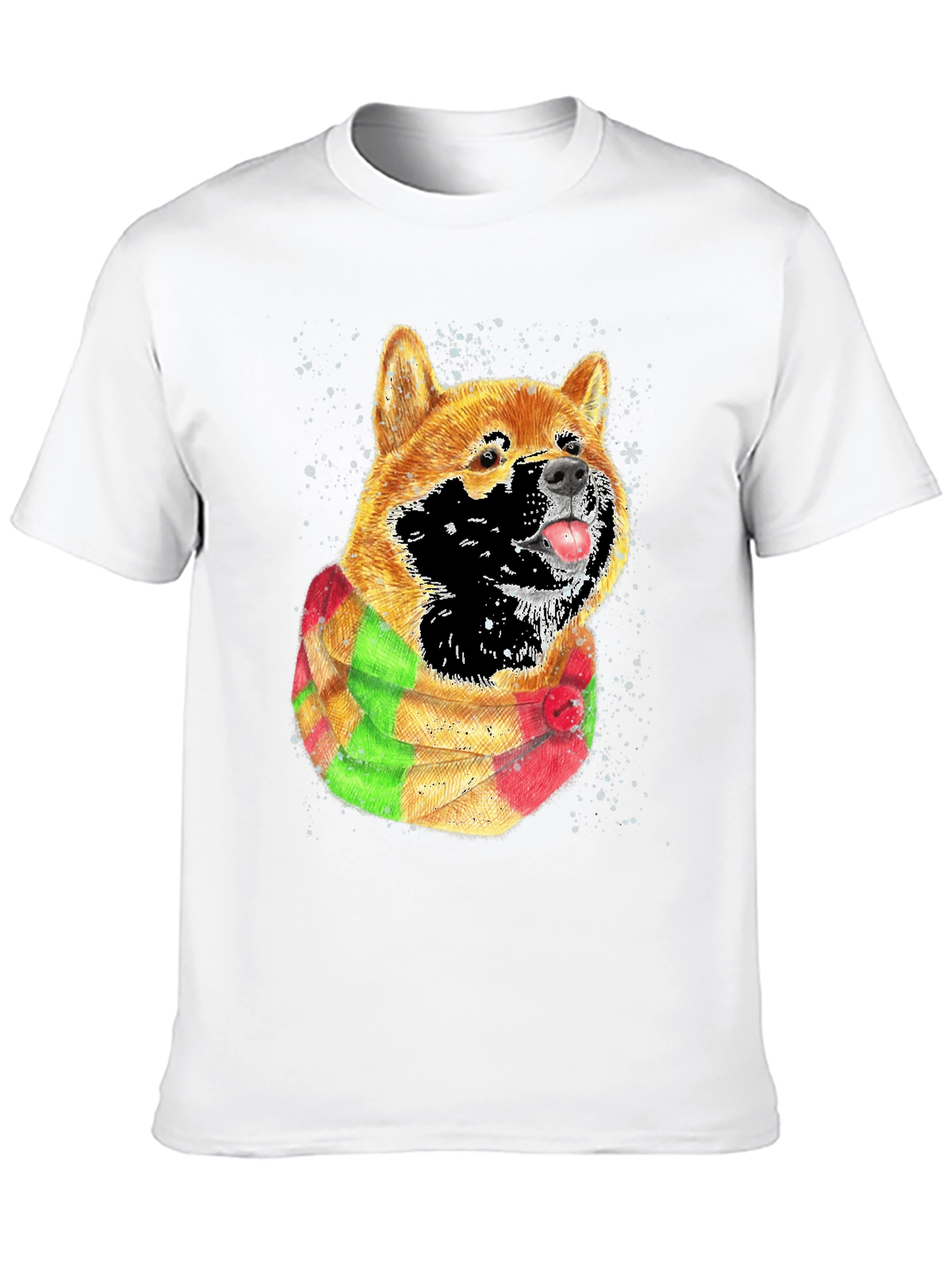 Shiba Inu Dog Scarf Graphic T-Shirt