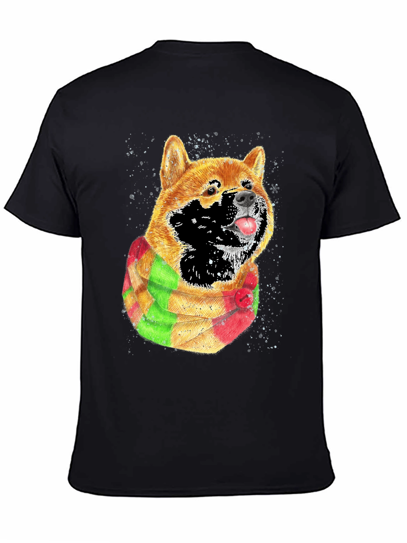 Shiba Inu Dog Scarf Graphic T-Shirt