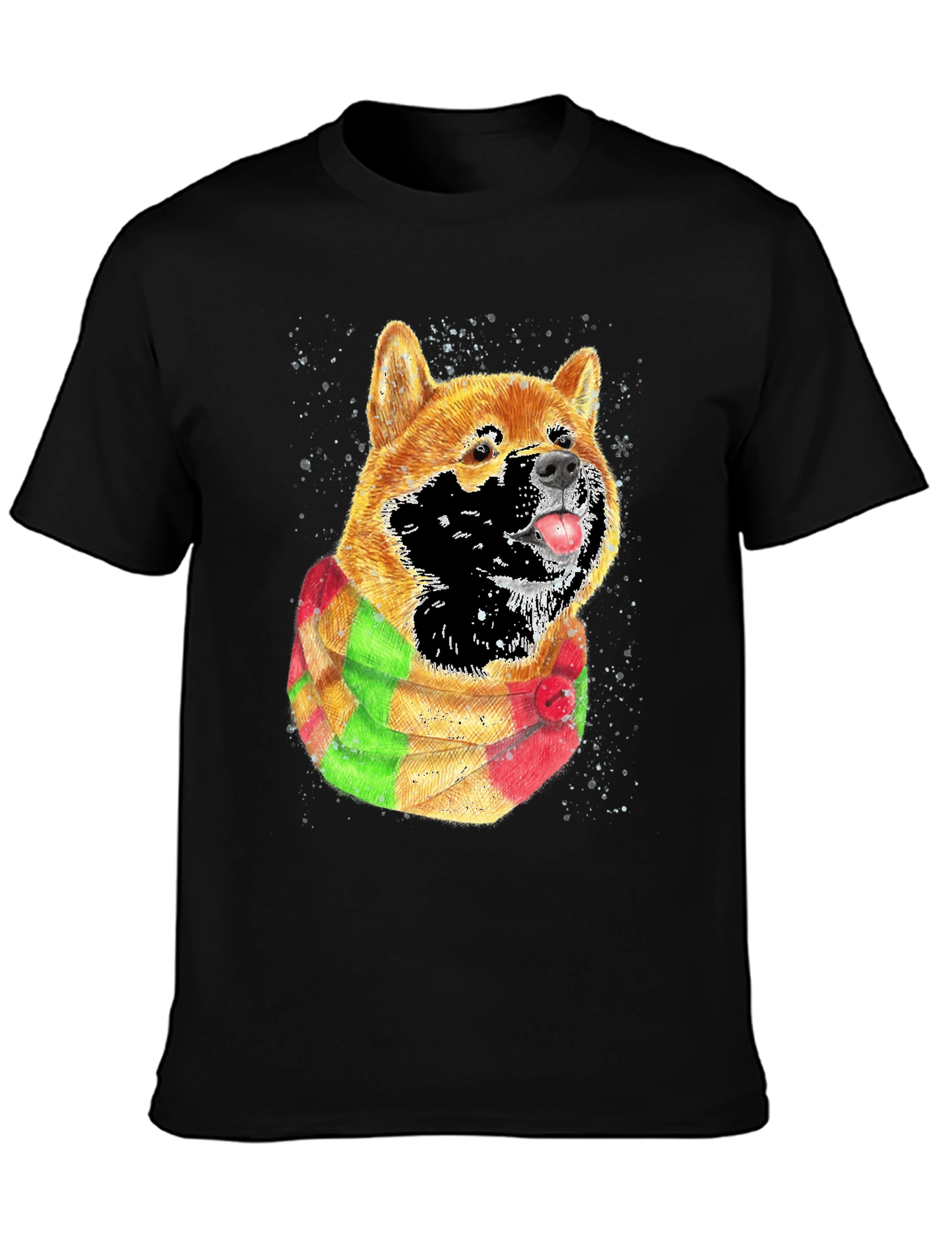 Shiba Inu Dog Scarf Graphic T-Shirt
