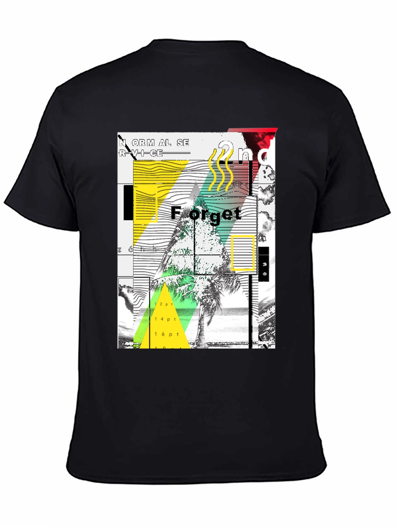 Abstract Graphic Print Mens Black T-Shirt