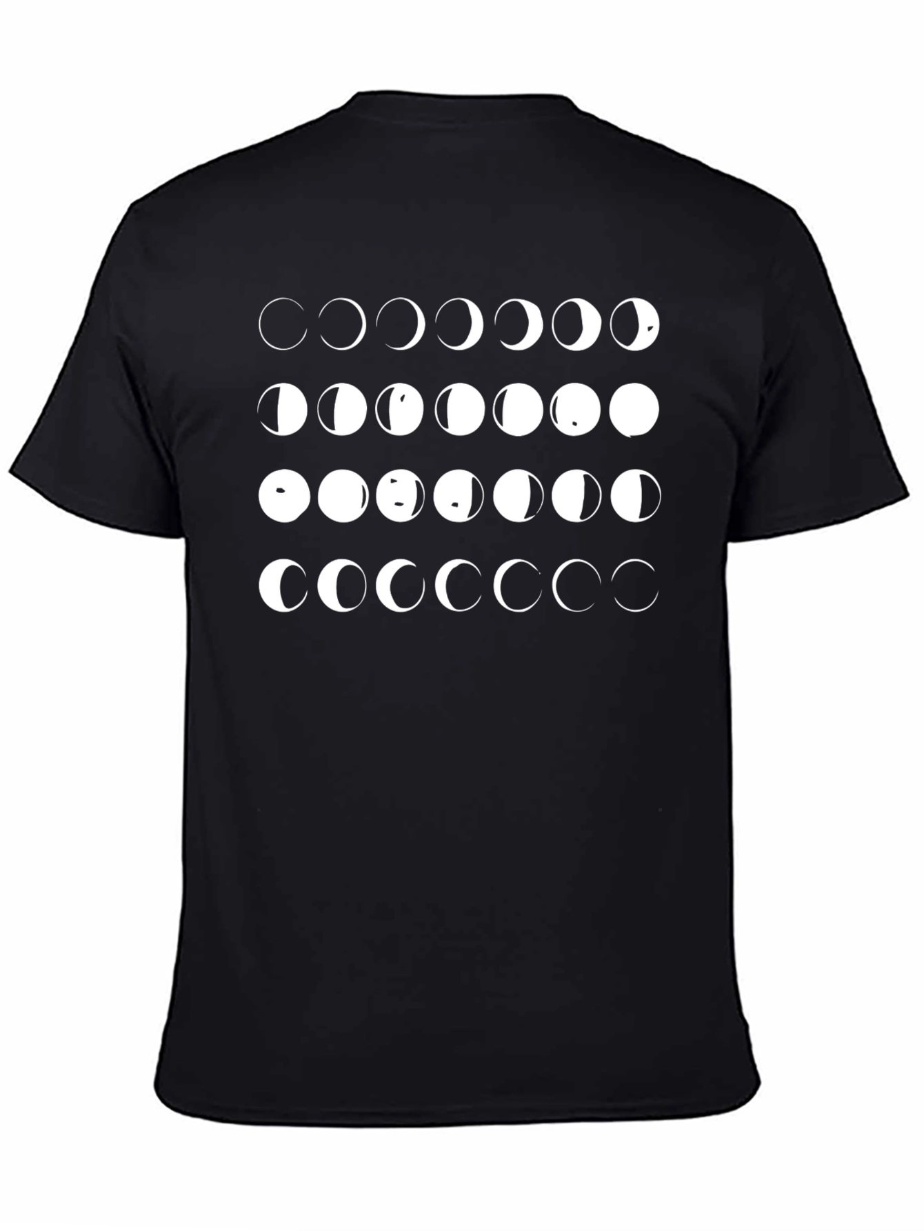 Lunar Phase Graphic Tee - Black Cotton