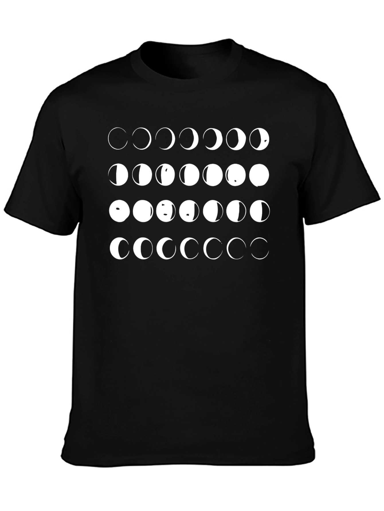 Lunar Phase Graphic Tee - Black Cotton