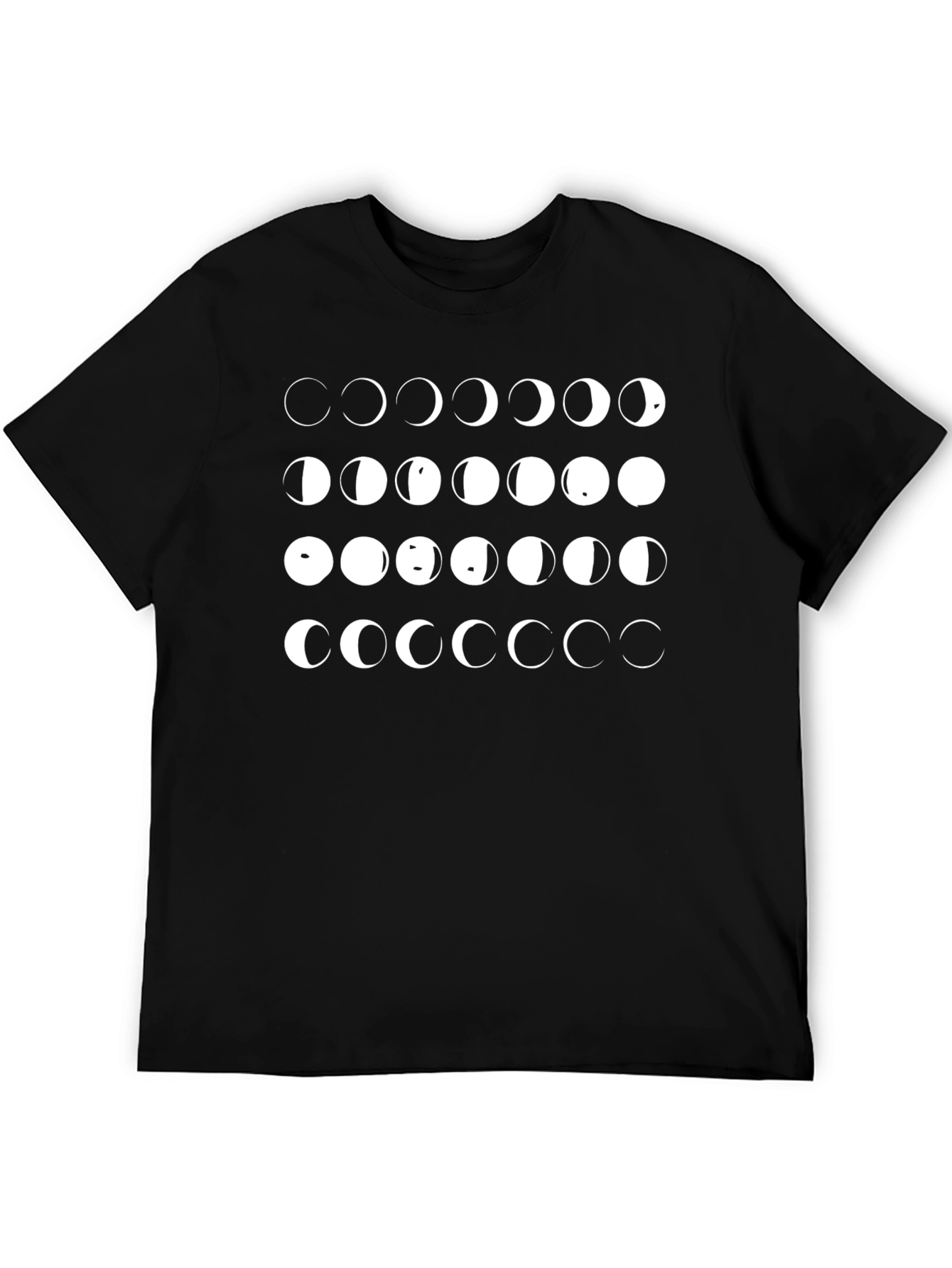 Lunar Phase Graphic Tee - Black Cotton