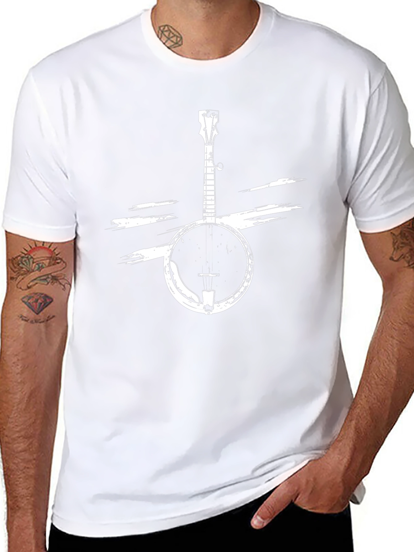 Banjo Graphic T-Shirt - Black Crew Neck Tee