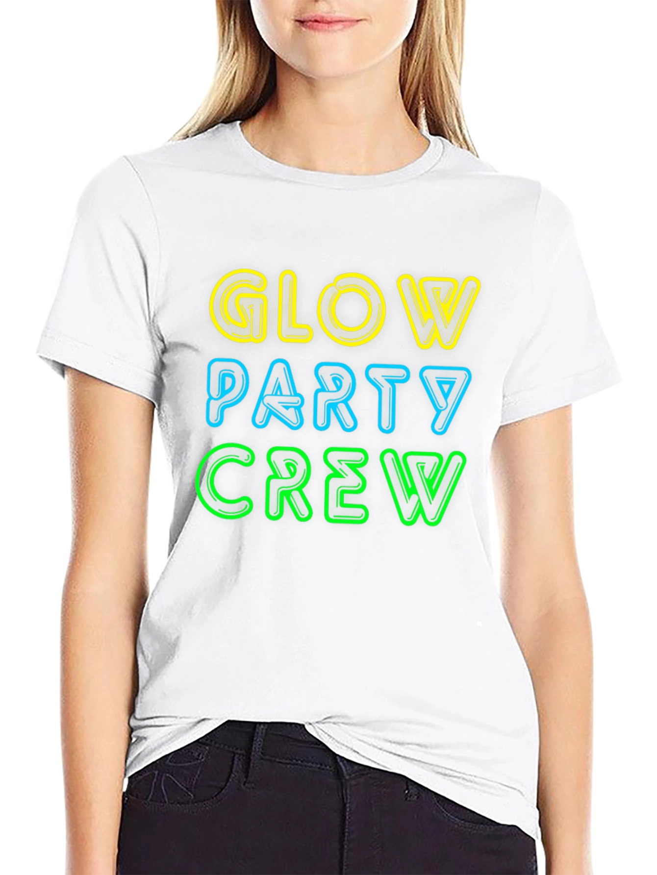 Glow Party Crew Neon Graphic Tee
