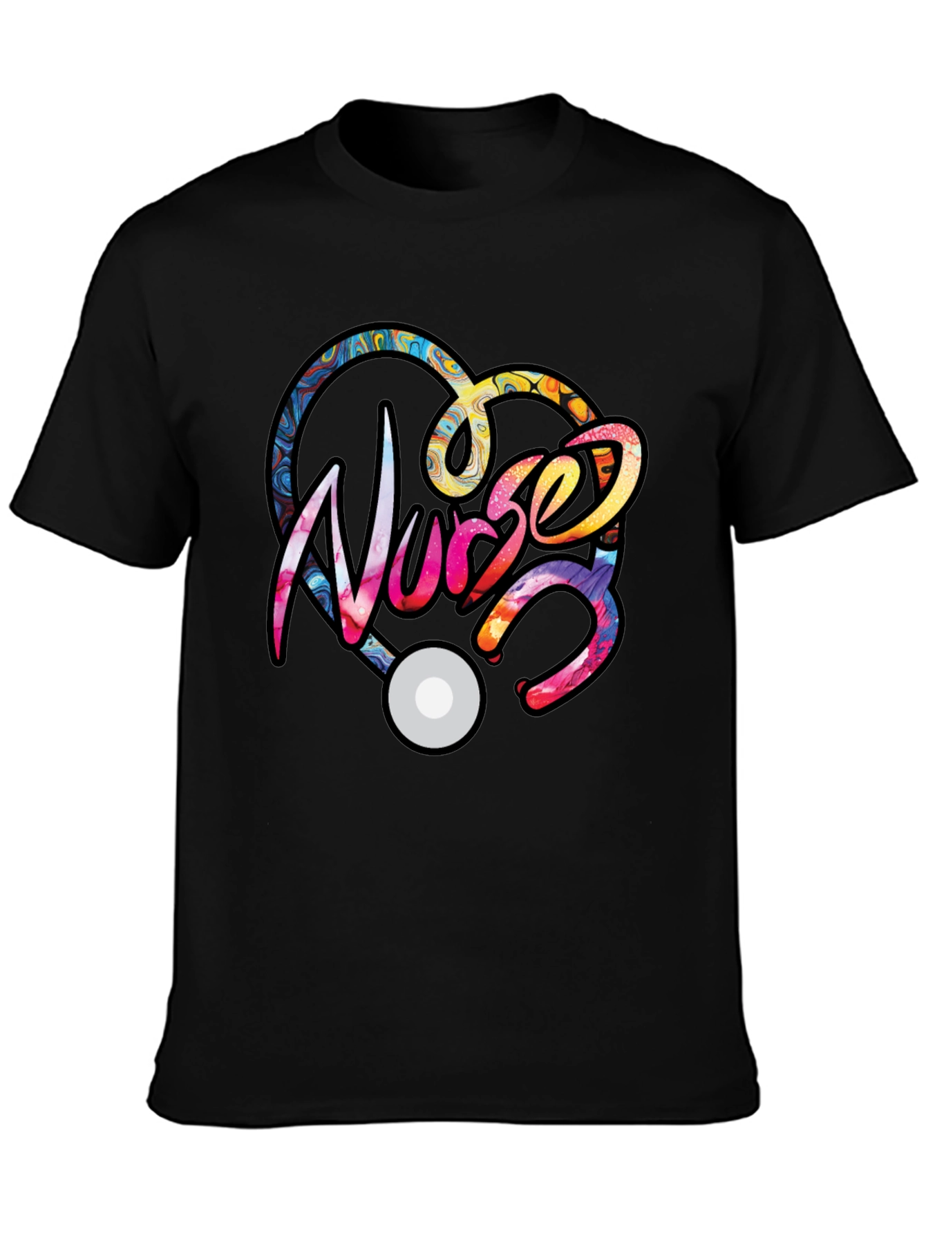 Nurse Heart Stethoscope Graphic T-Shirt