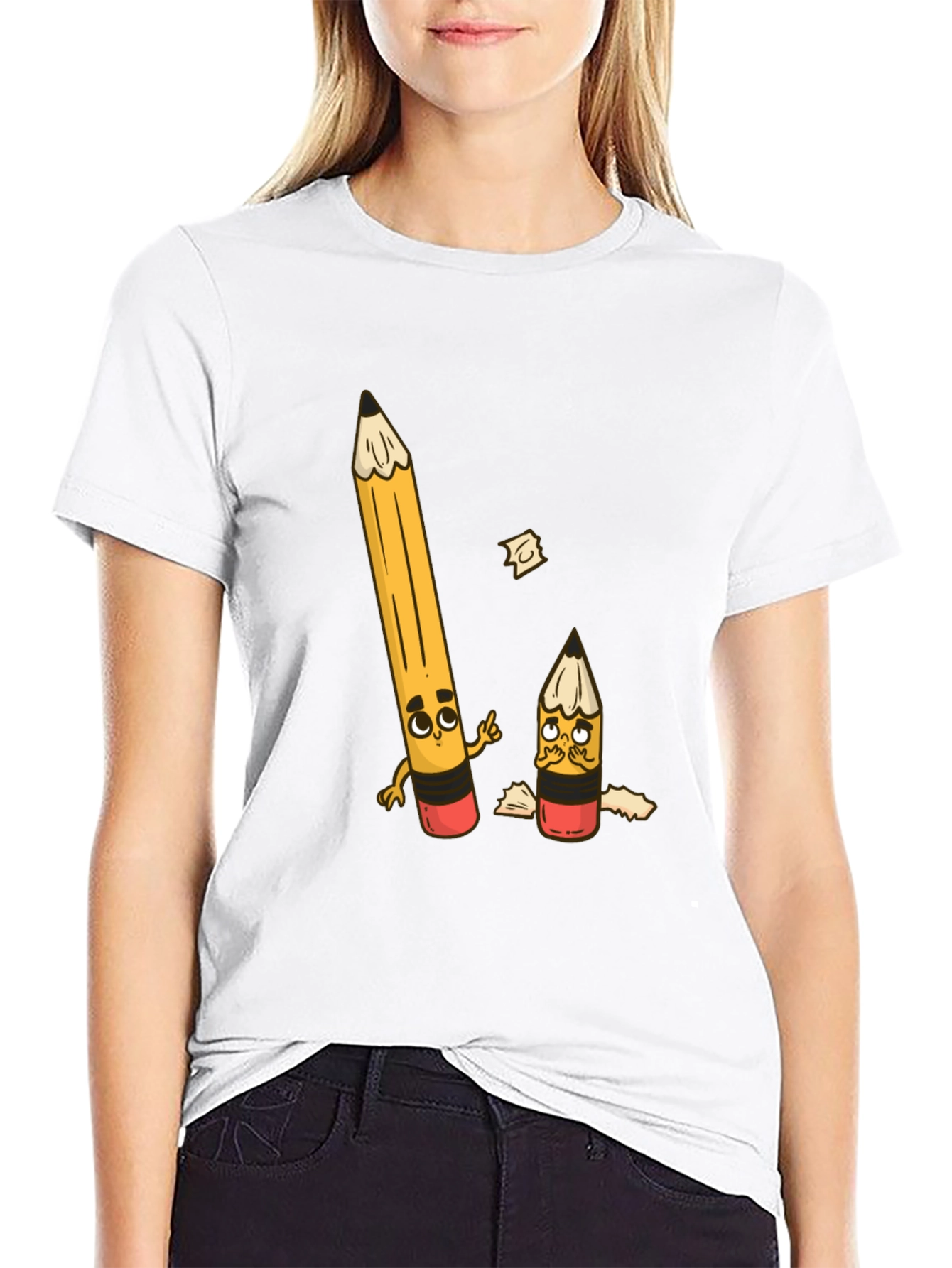Funny Pencil Graphic T-Shirt - Black Cotton Tee