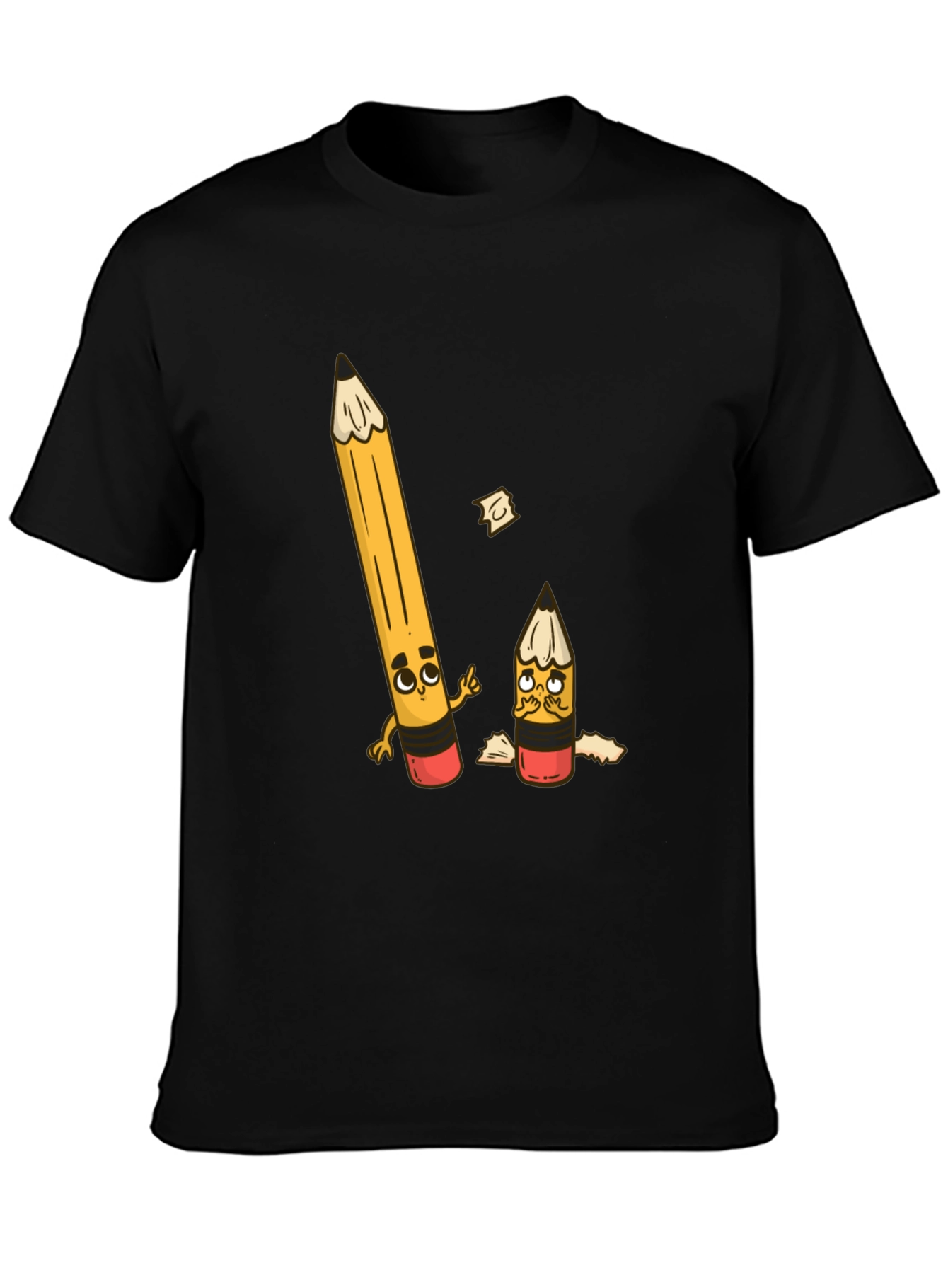 Funny Pencil Graphic T-Shirt - Black Cotton Tee