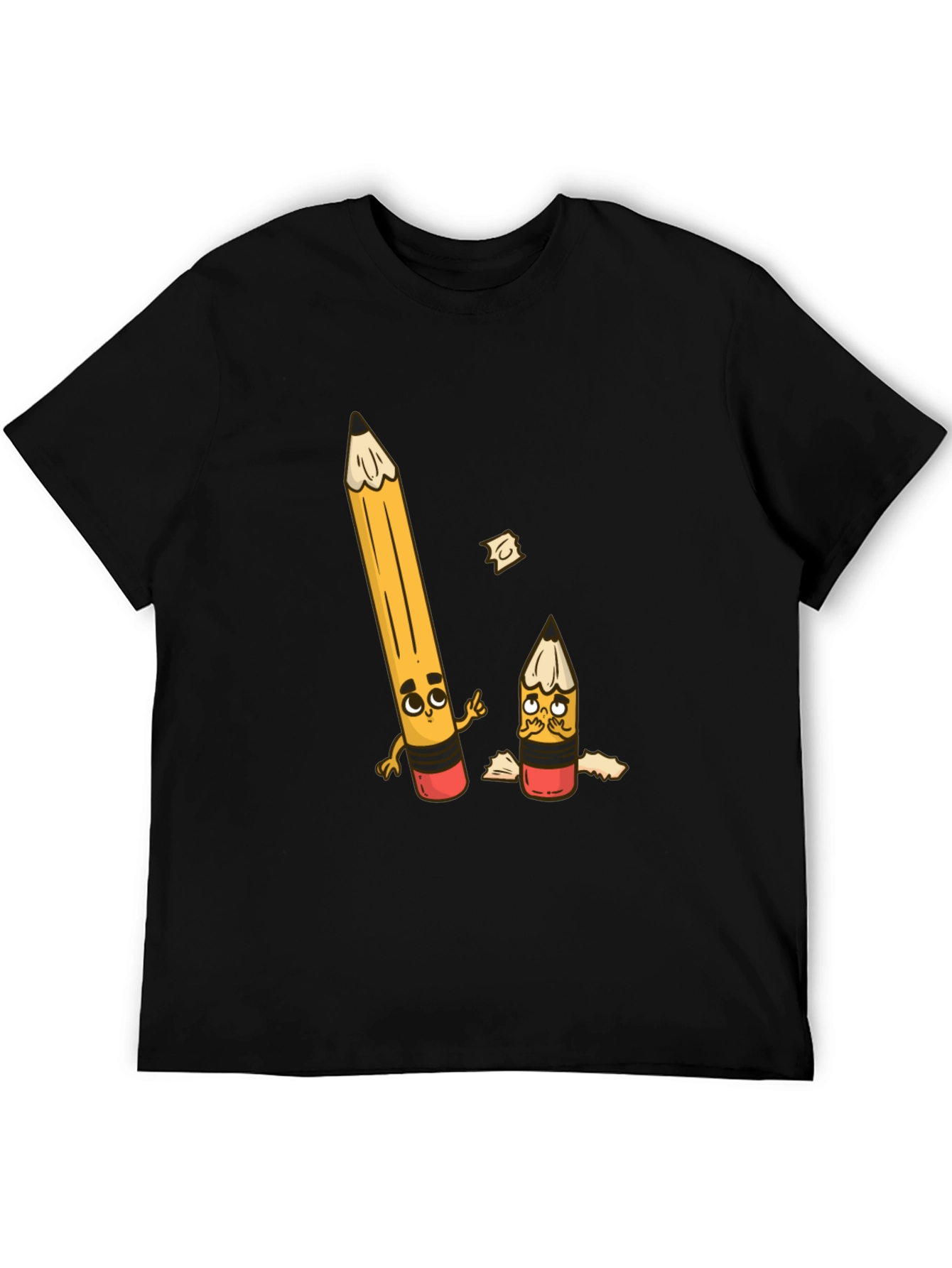 Funny Pencil Graphic T-Shirt - Black Cotton Tee