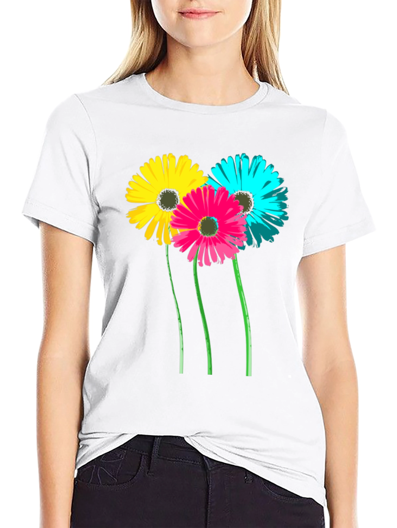 Floral Graphic Tee - Black