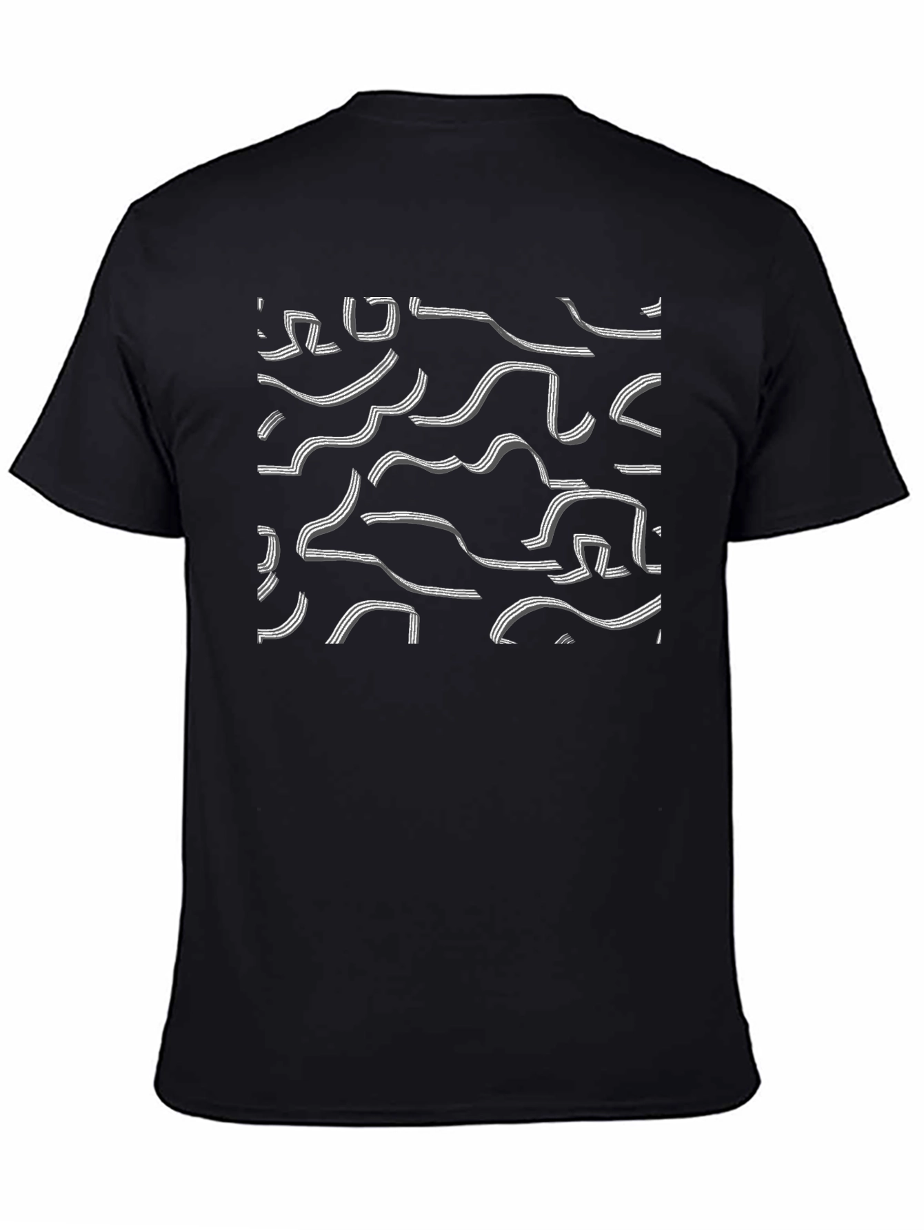 Abstract Graphic Print Black Tee