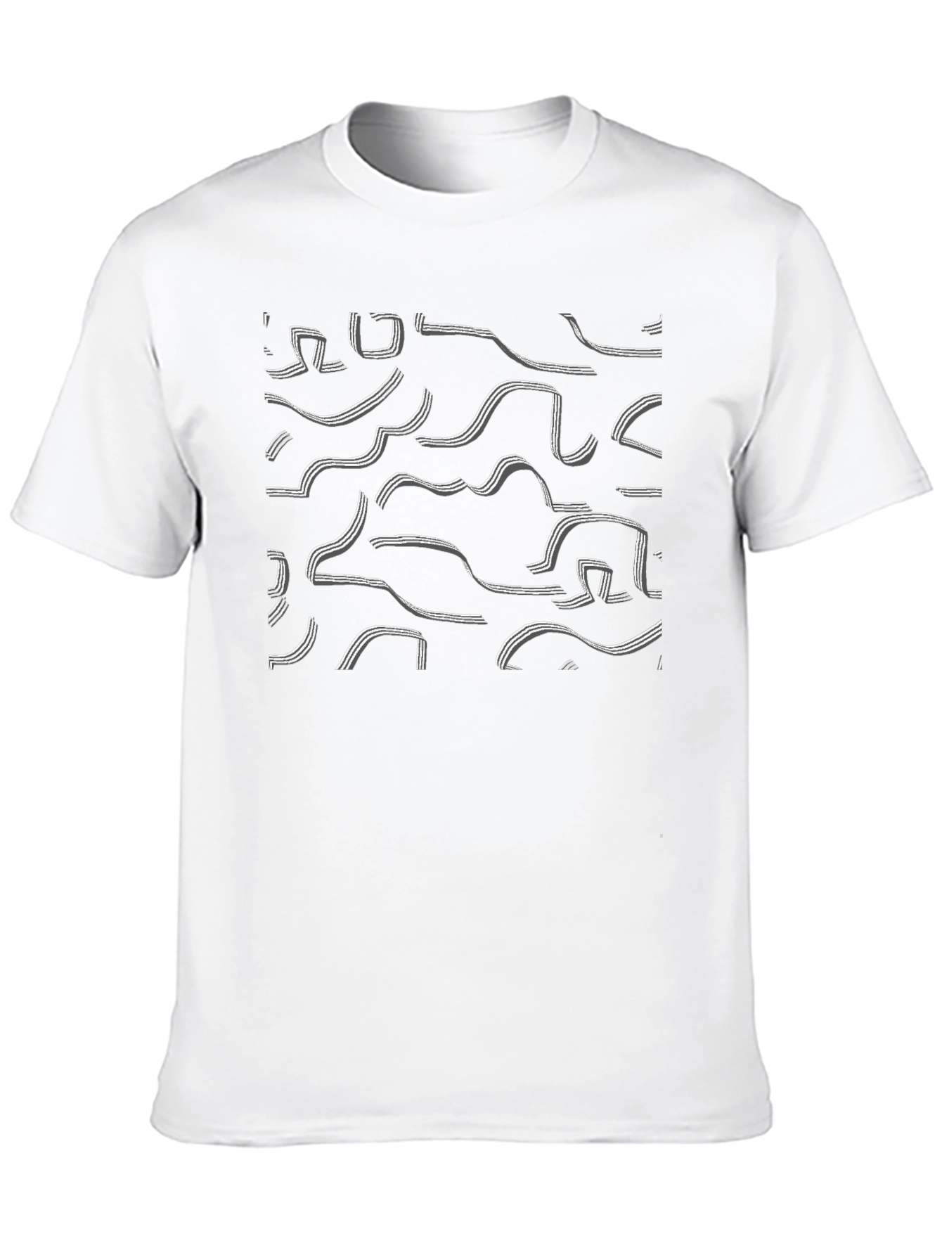 Abstract Graphic Print Black Tee