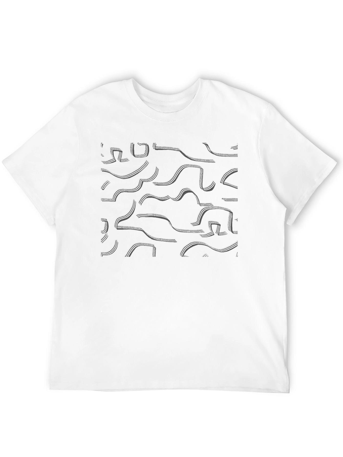 Abstract Graphic Print Black Tee