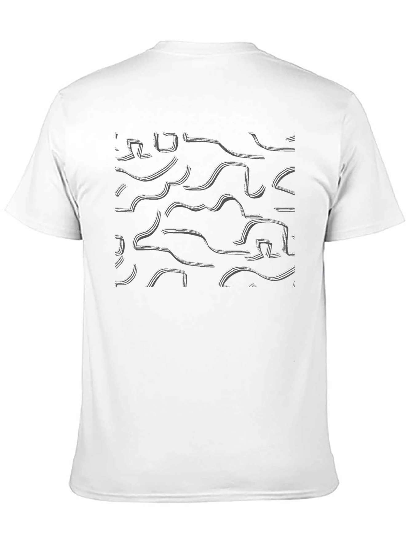 Abstract Graphic Print Black Tee