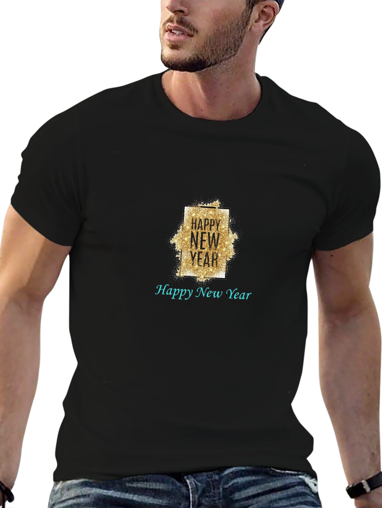 Happy New Year Black T-Shirt