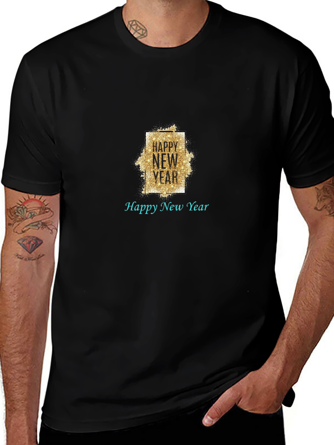 Happy New Year Black T-Shirt