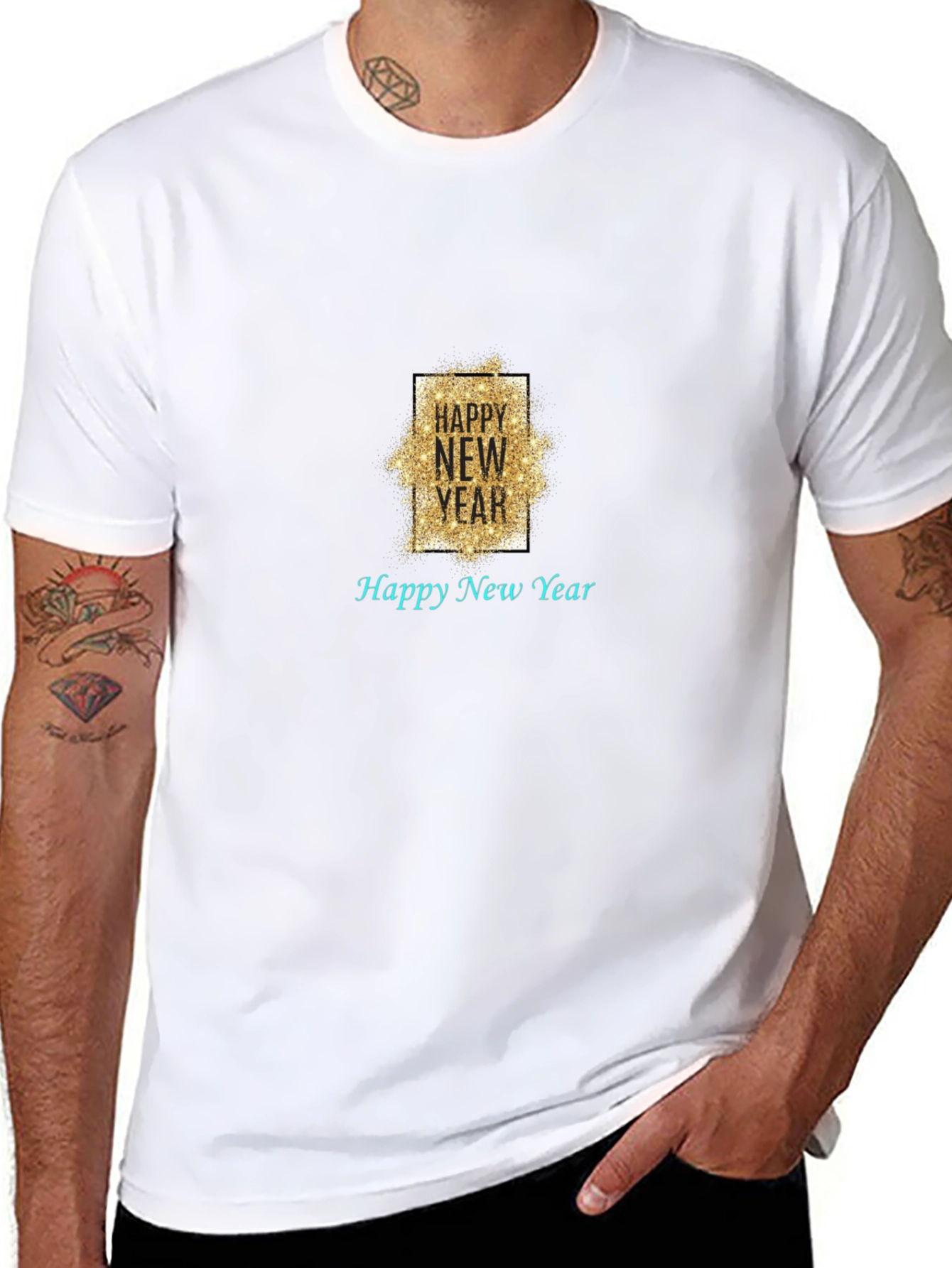 Happy New Year Black T-Shirt