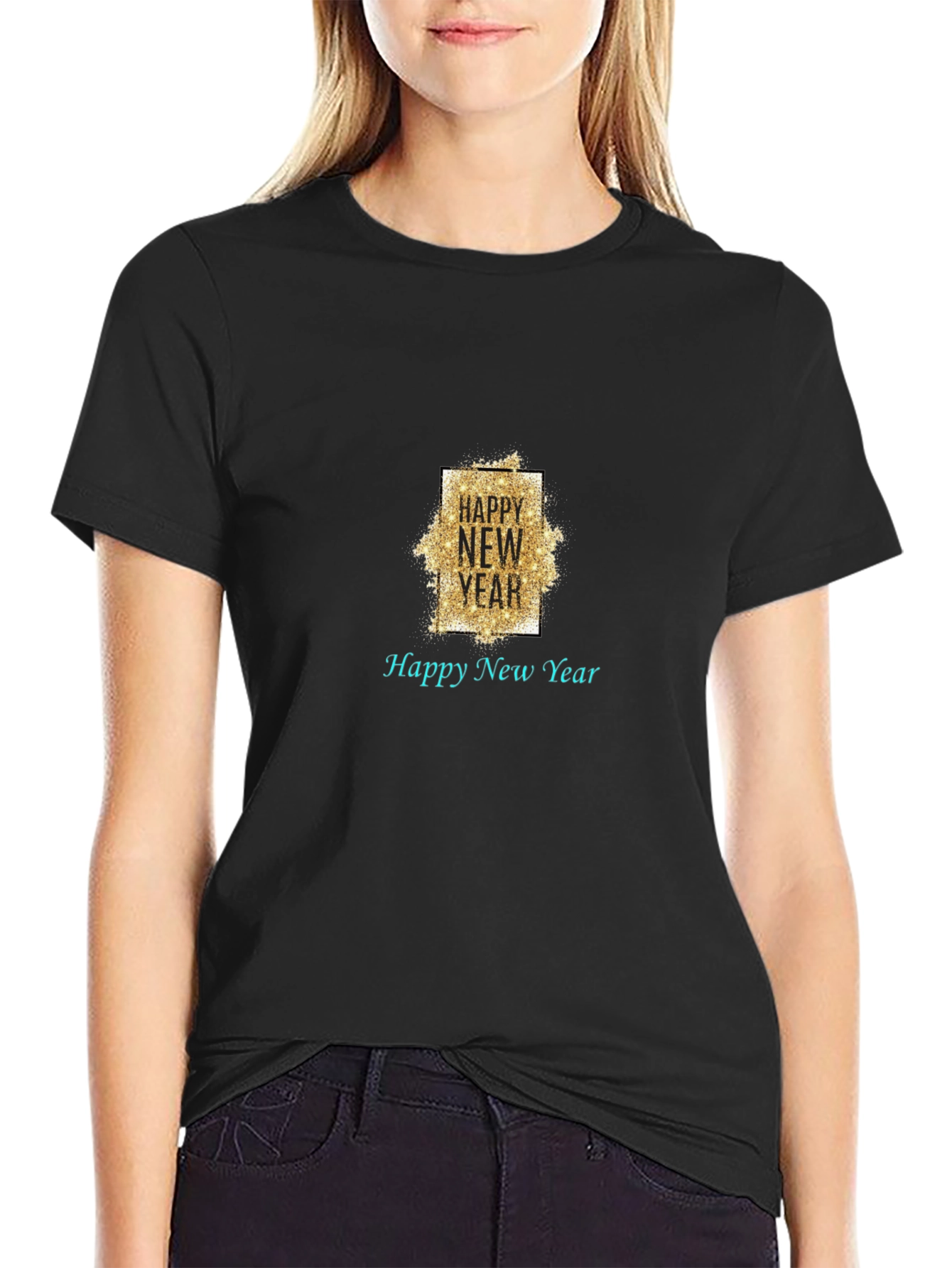 Happy New Year Black T-Shirt
