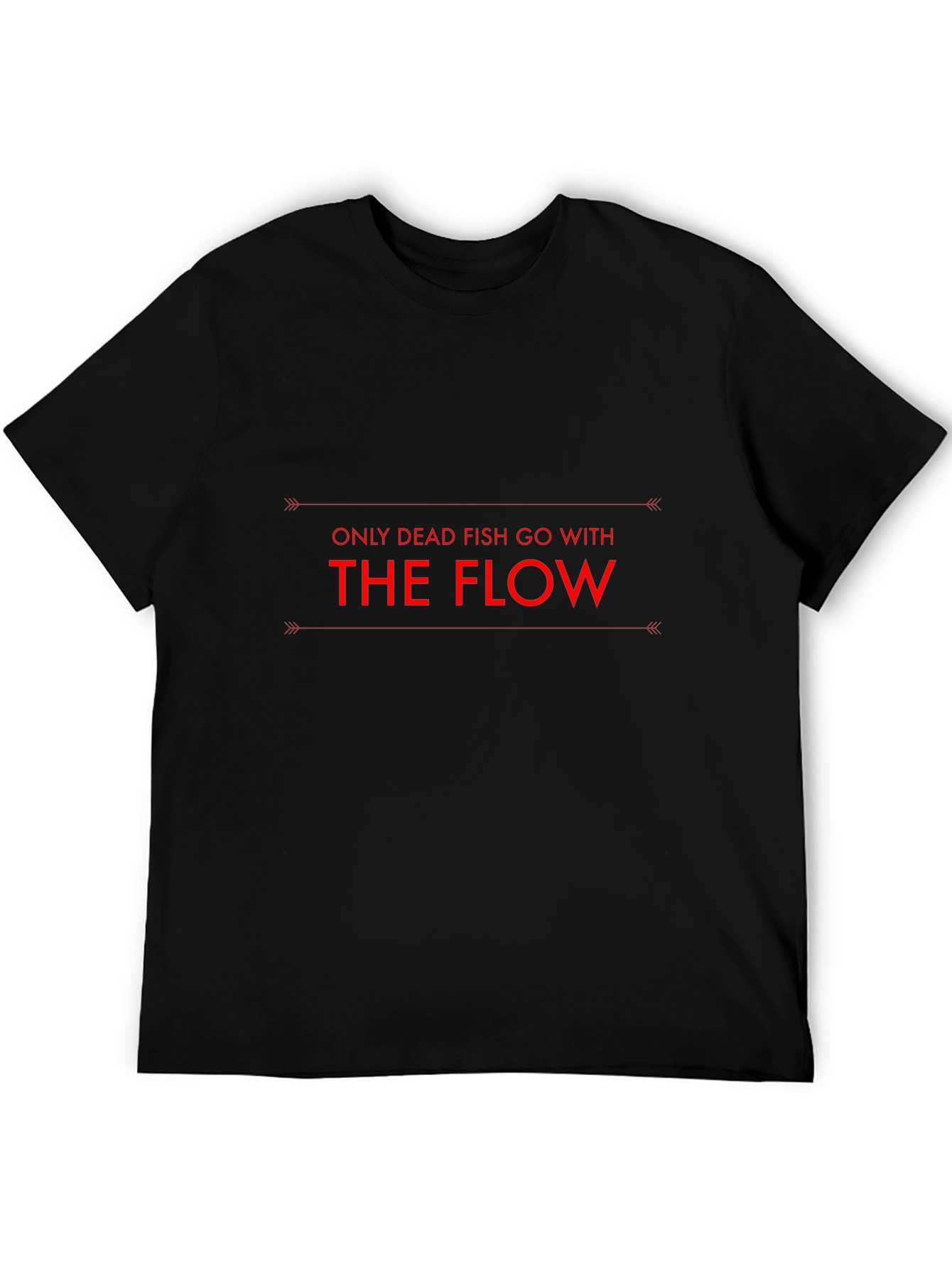 Dead Fish Go With the Flow Black T-Shirt
