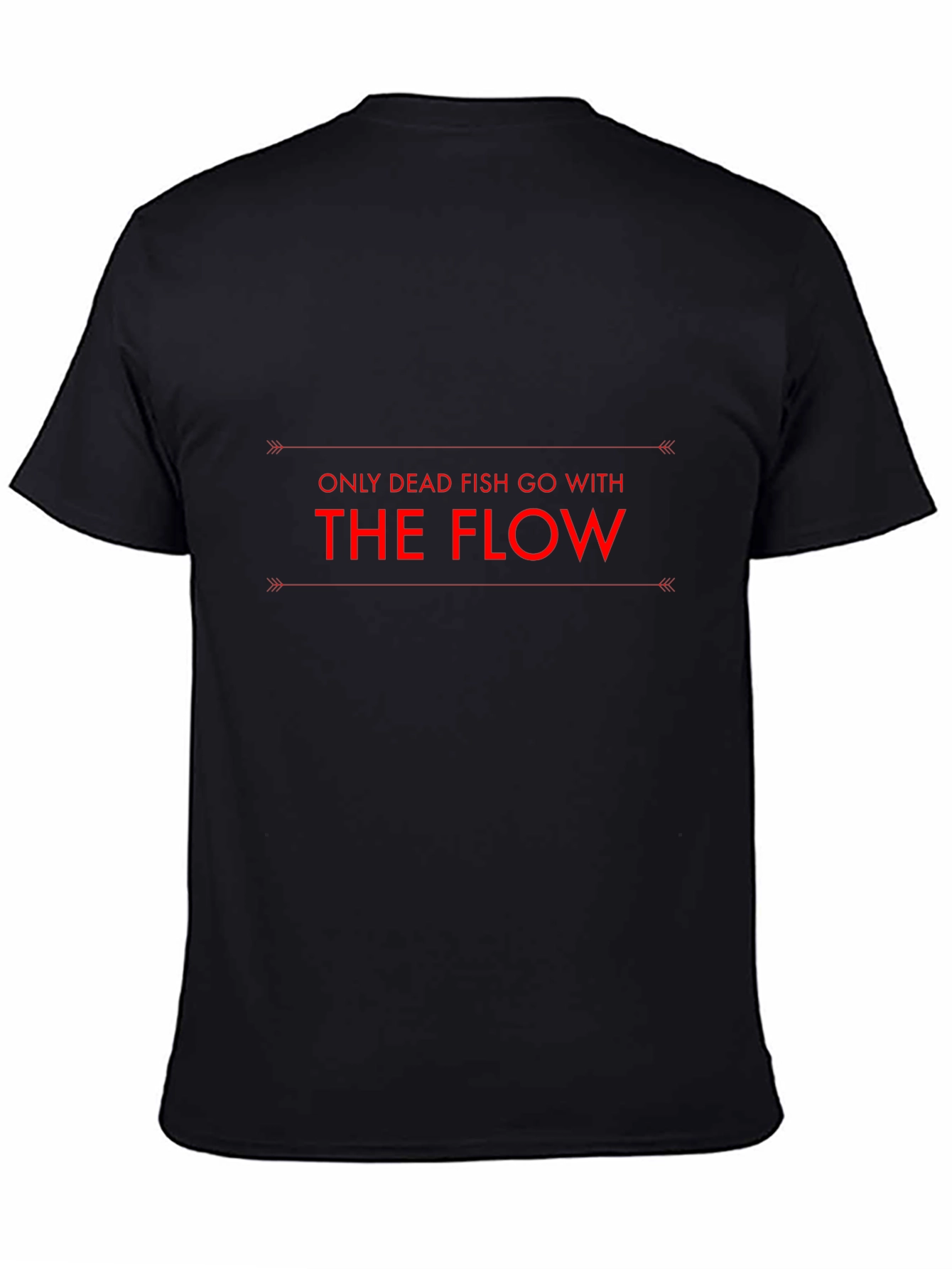 Dead Fish Go With the Flow Black T-Shirt
