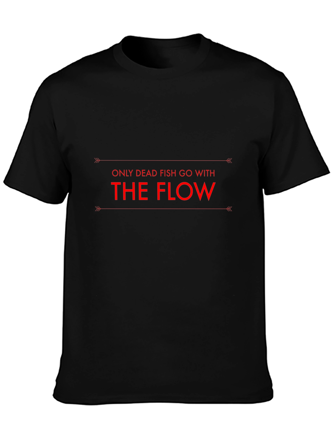 Dead Fish Go With the Flow Black T-Shirt