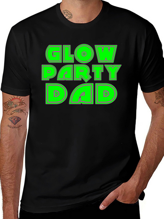 Glow Party Dad Tee - Neon Green Print on Black