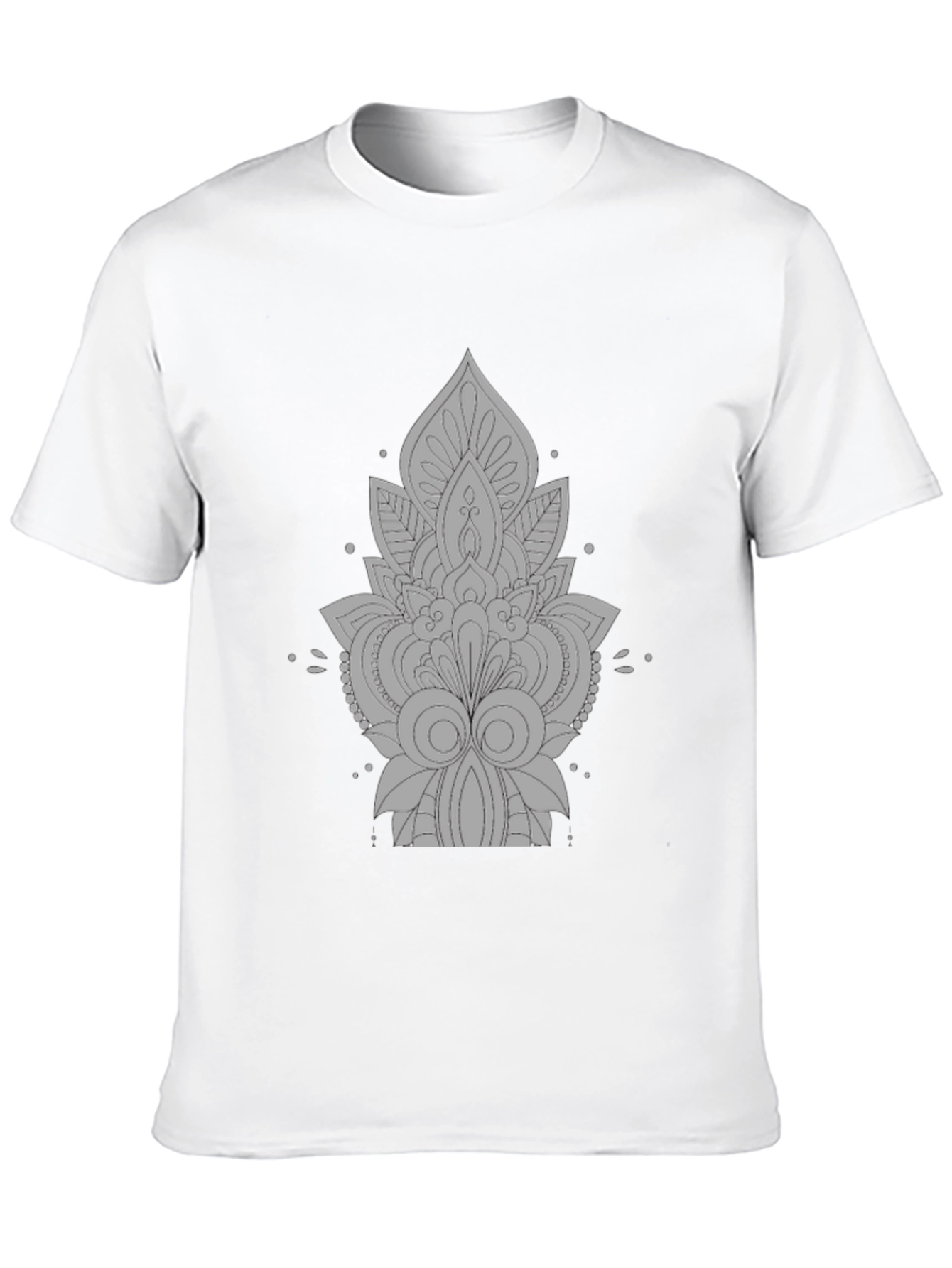 Black Tee with Gray Ornamental Design