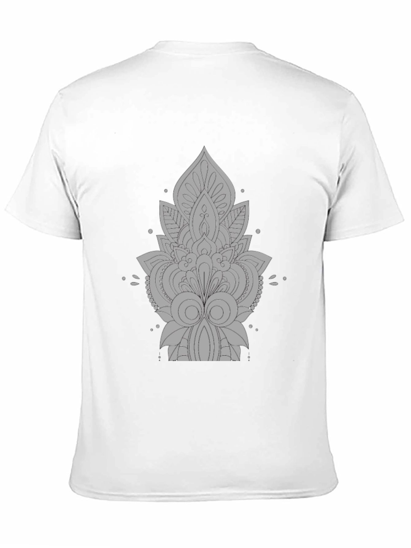 Black Tee with Gray Ornamental Design