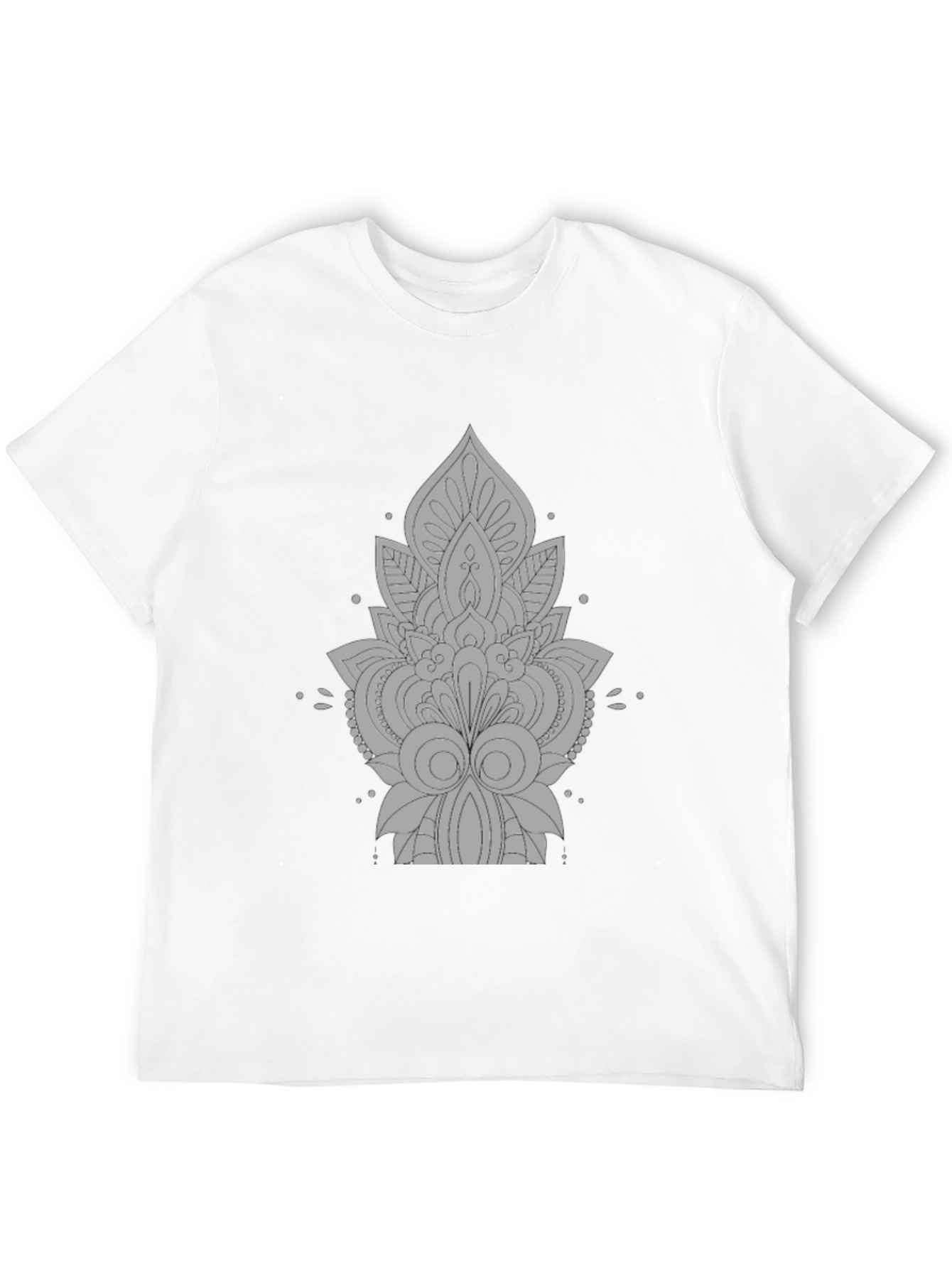 Black Tee with Gray Ornamental Design