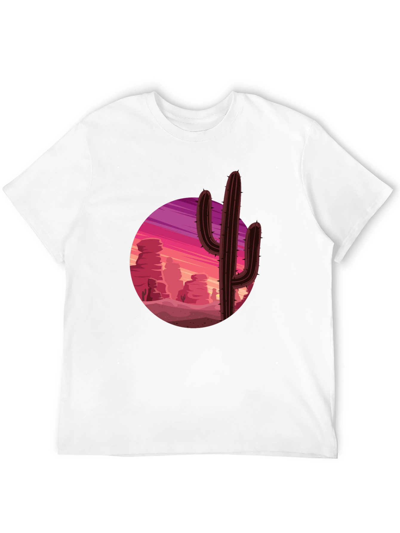 Cactus Desert Sunset Graphic Tee - Black