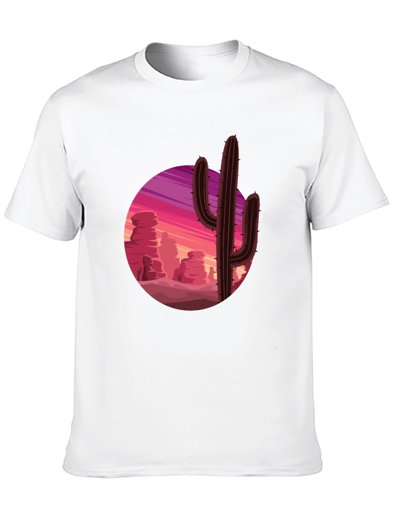 Cactus Desert Sunset Graphic Tee - Black