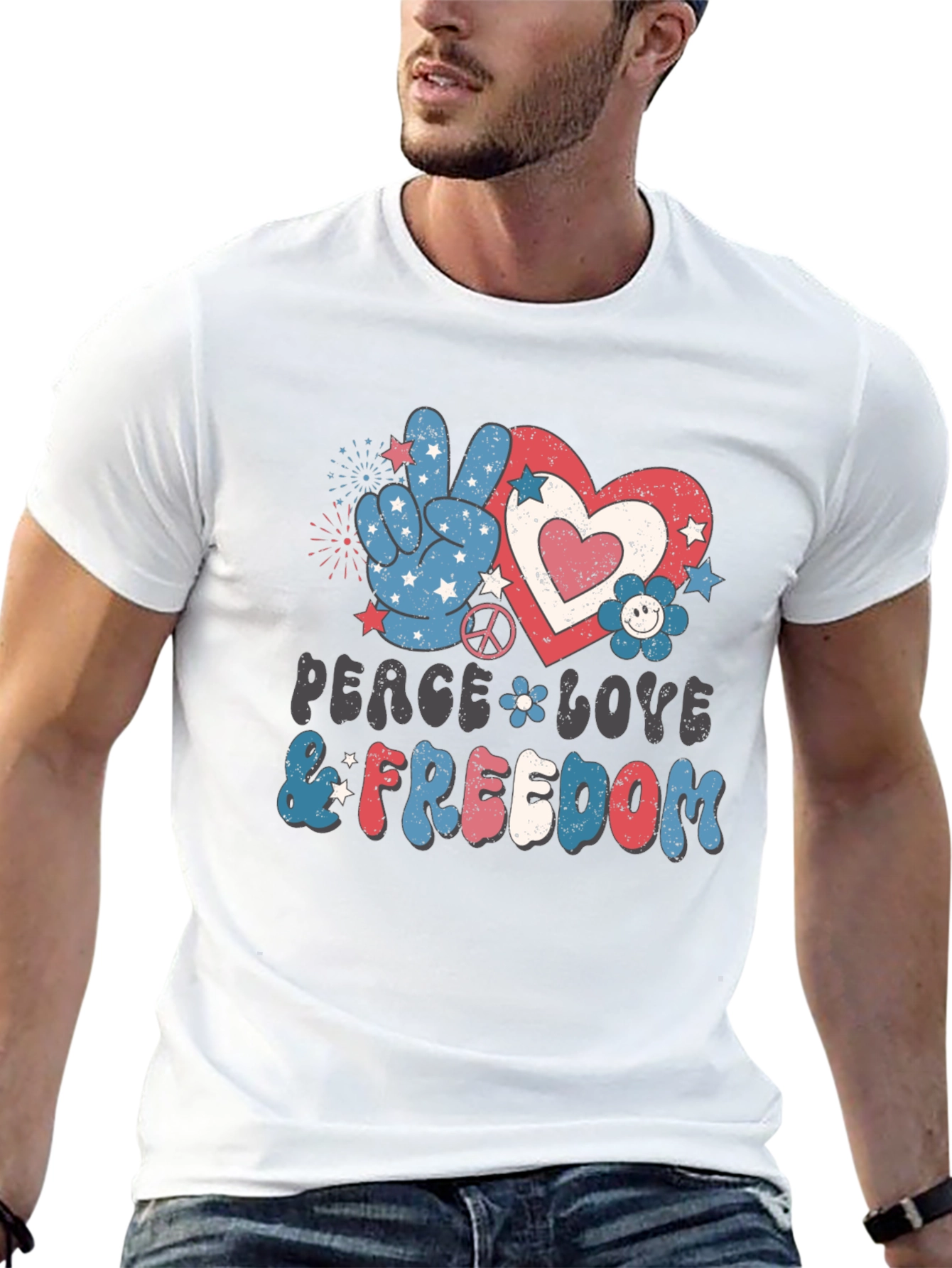 Peace Love and Freedom Patriotic T-Shirt