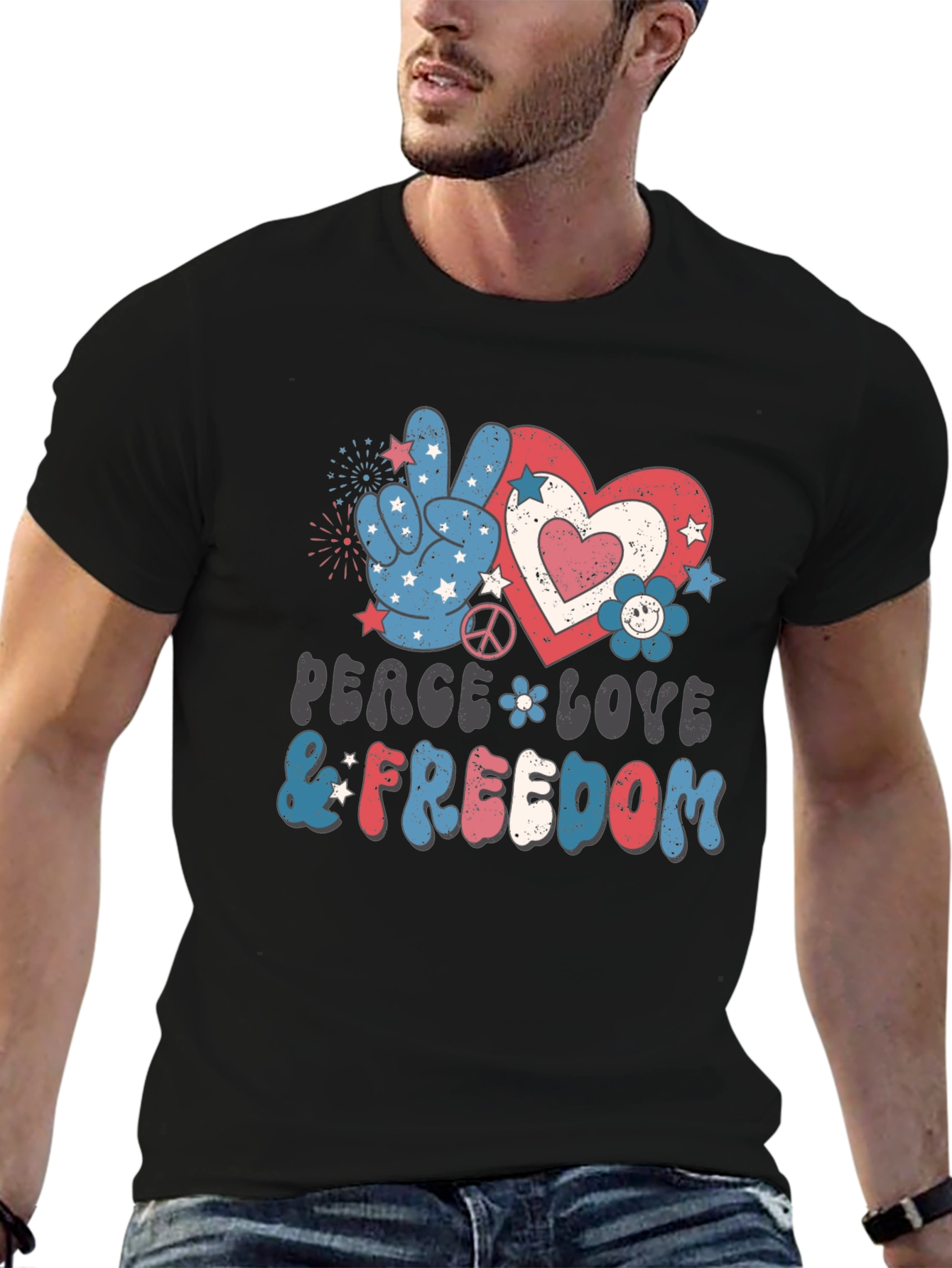 Peace Love and Freedom Patriotic T-Shirt