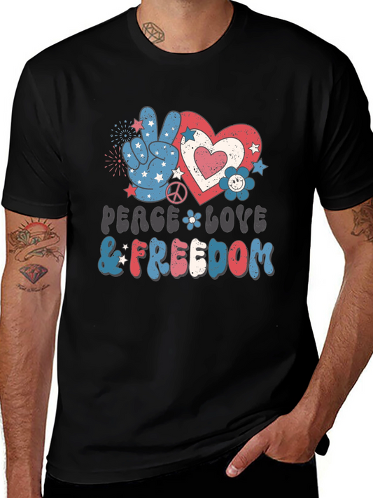 Peace Love and Freedom Patriotic T-Shirt