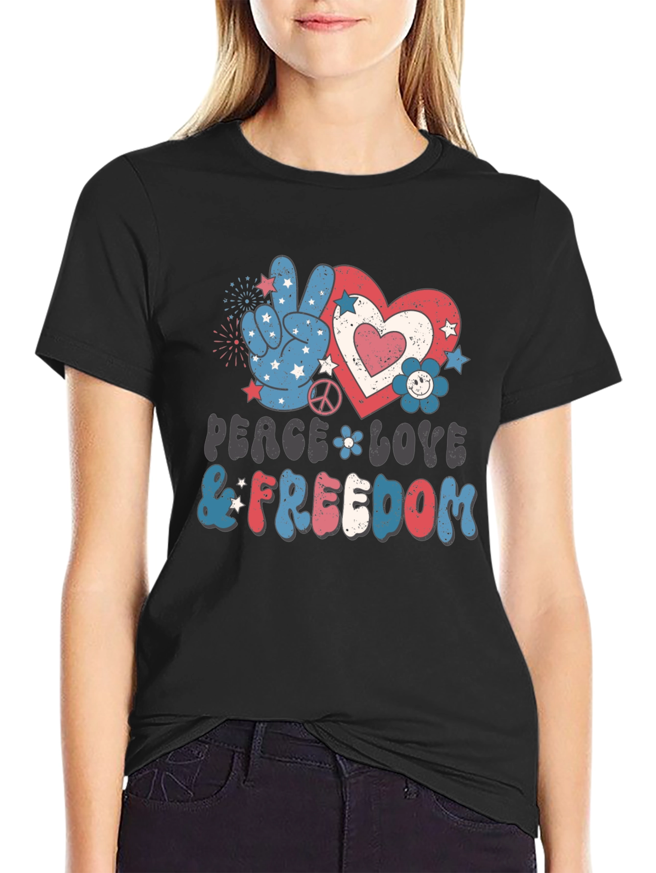 Peace Love and Freedom Patriotic T-Shirt