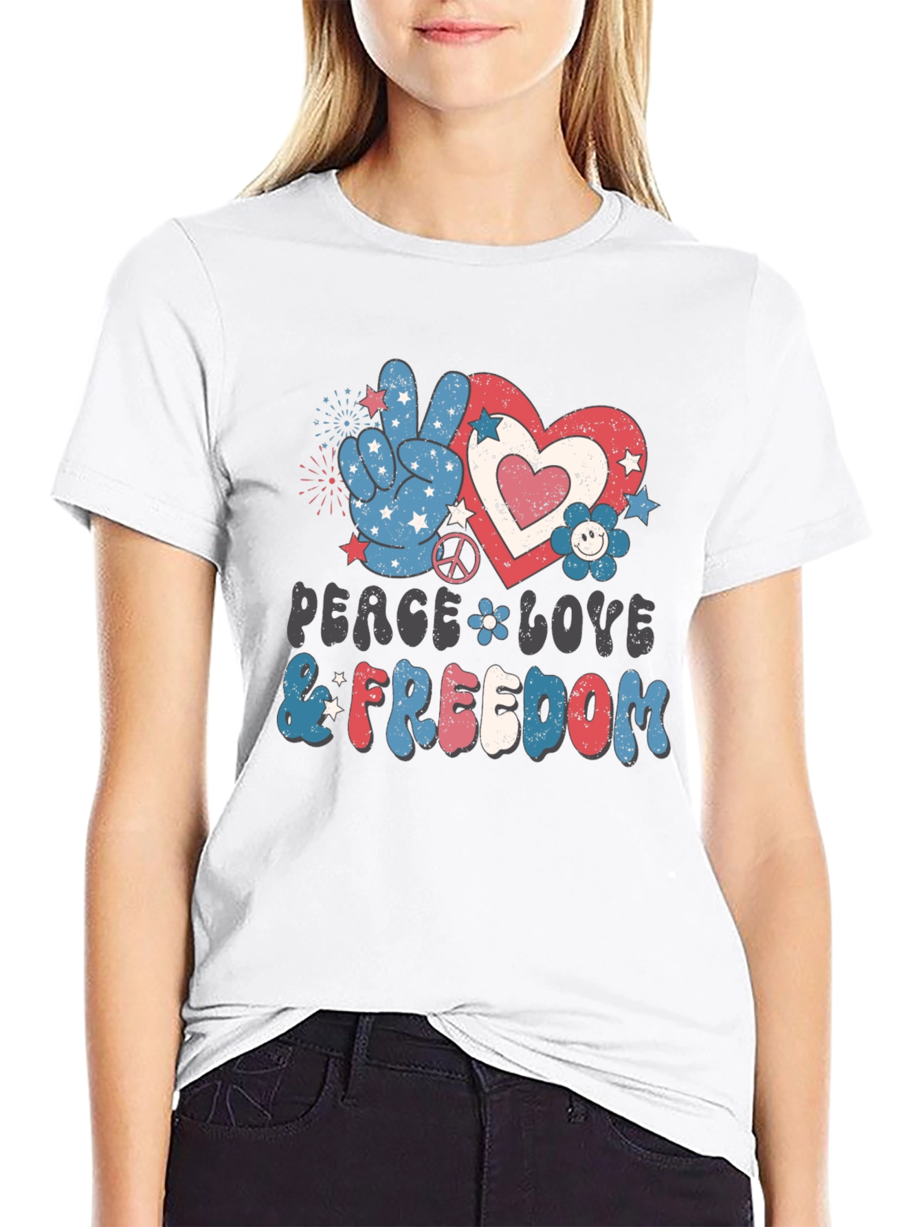 Peace Love and Freedom Patriotic T-Shirt