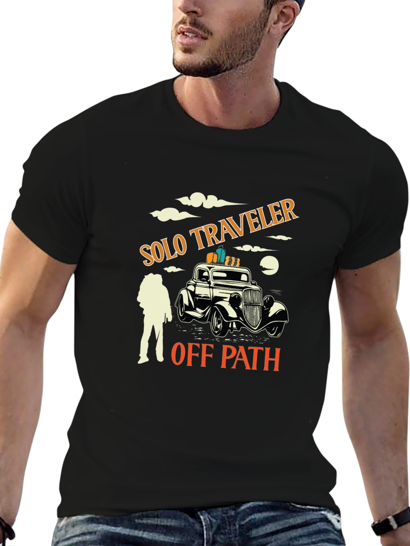 Solo Traveler Black Graphic Tee