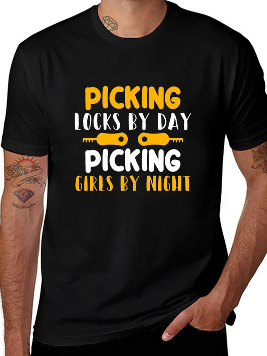 Funny Lock Picker T-Shirt: Picking Locks & Girls Graphic Tee