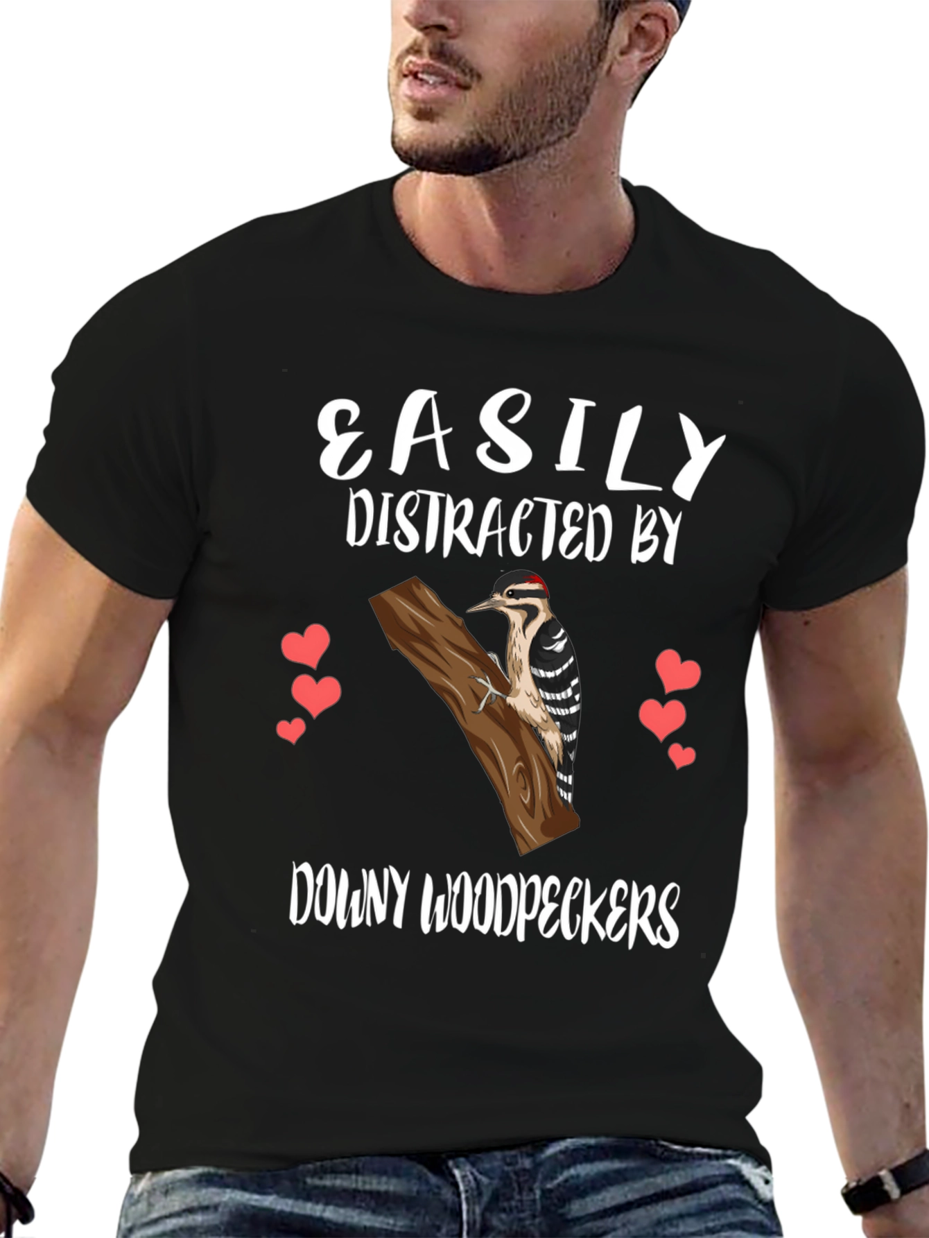 Downy Woodpecker Tee - Easily Distracted Bird Lover Shirt