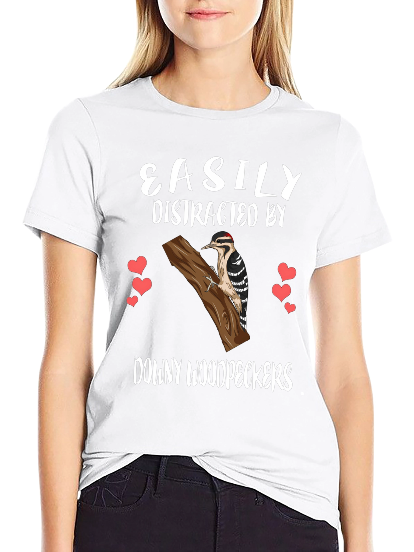 Downy Woodpecker Tee - Easily Distracted Bird Lover Shirt