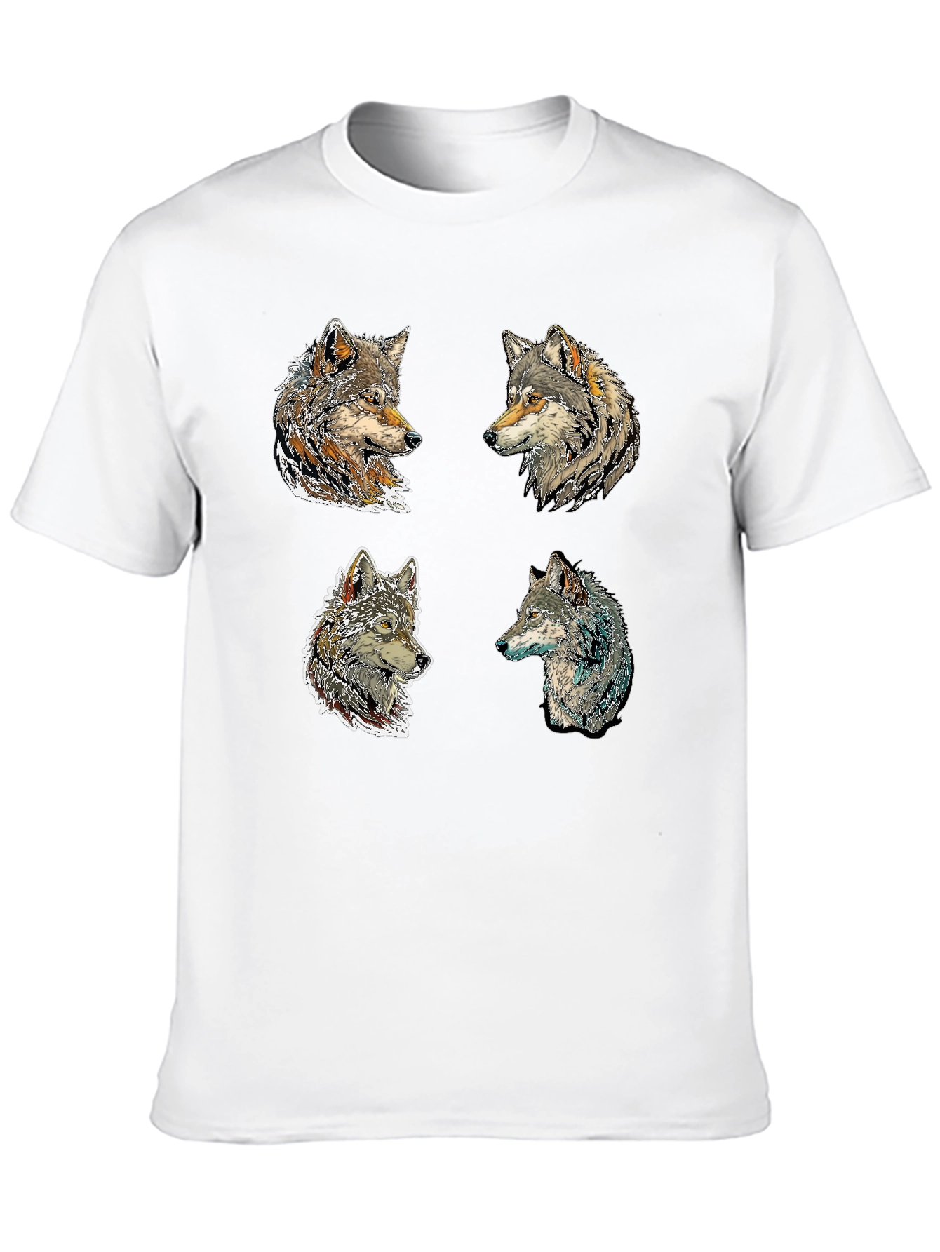 Wolf Pack Portrait Black T-Shirt