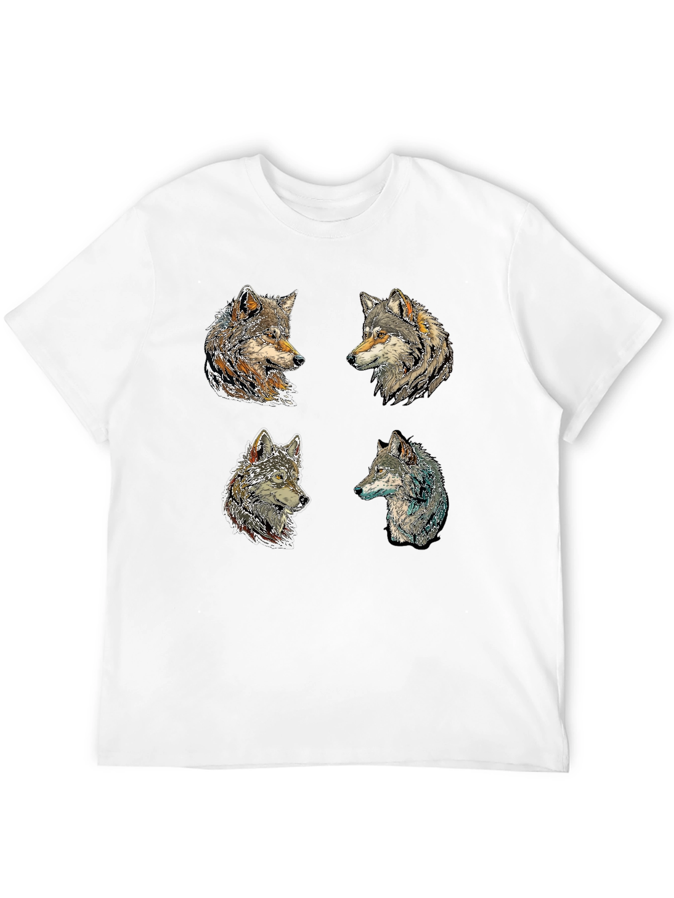 Wolf Pack Portrait Black T-Shirt