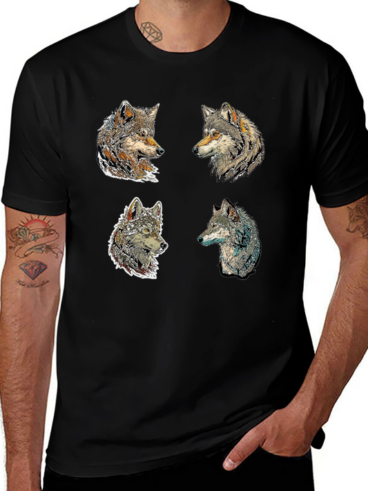 Wolf Pack Portrait Black T-Shirt