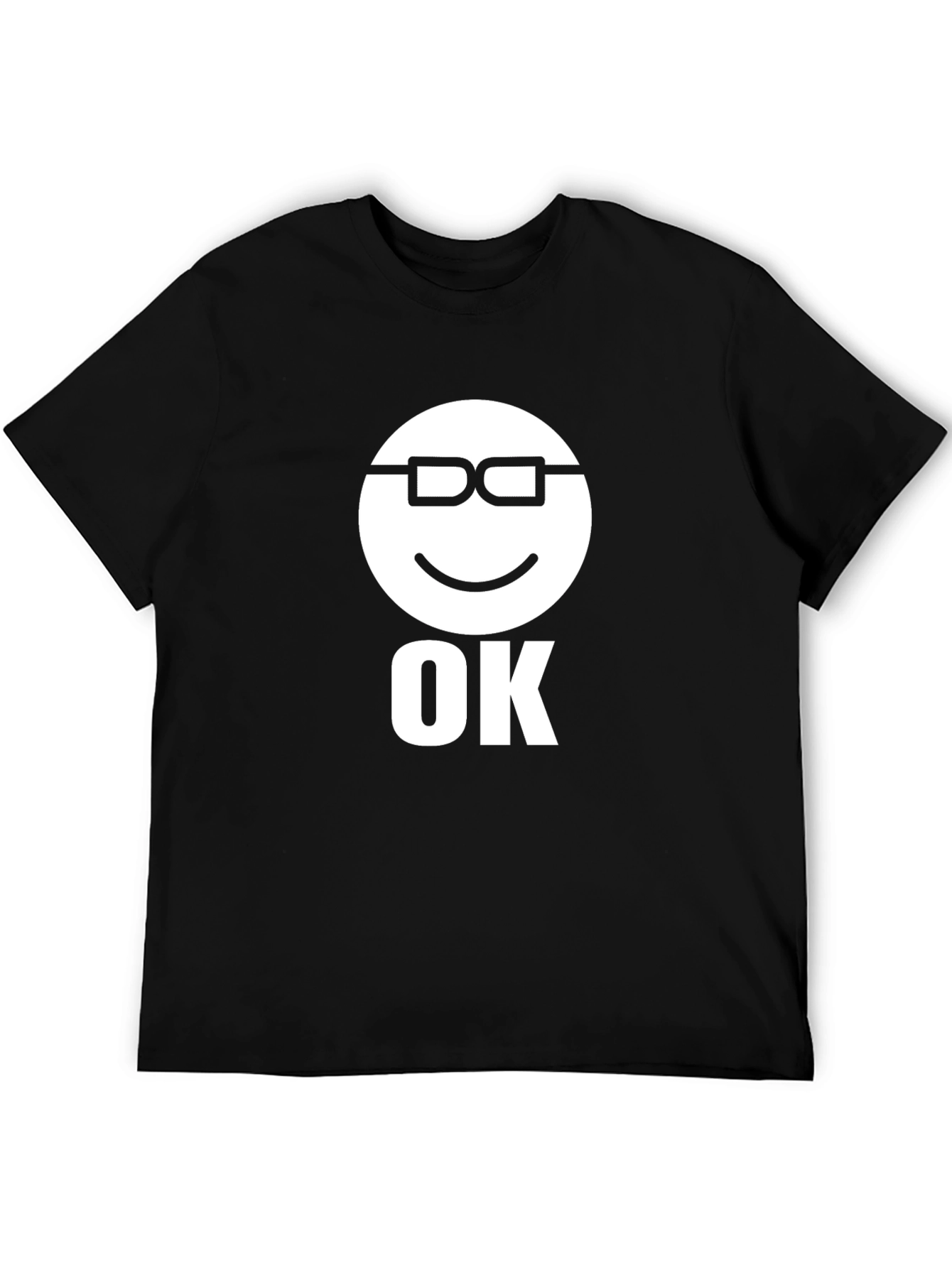 Funny Emoji OK Graphic Tee - Mens Black T-Shirt