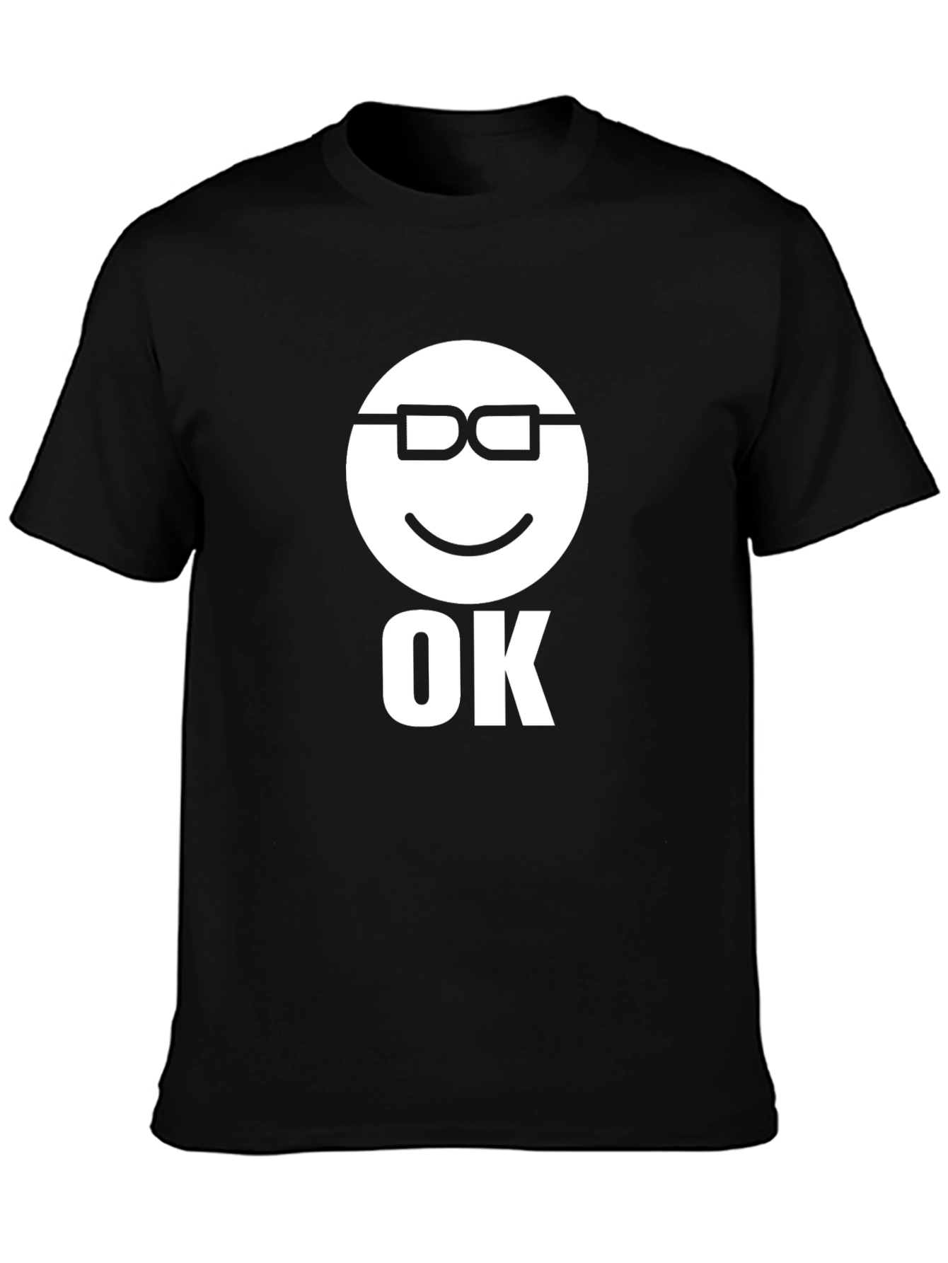 Funny Emoji OK Graphic Tee - Mens Black T-Shirt