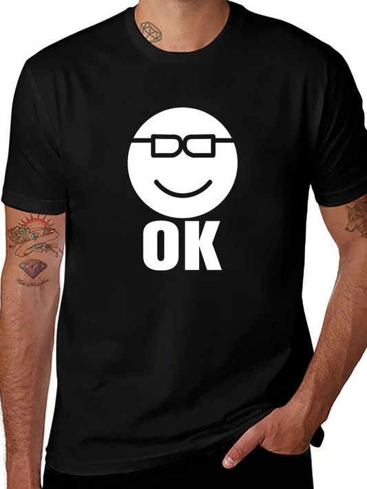 Funny Emoji OK Graphic Tee - Mens Black T-Shirt